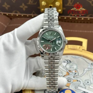 Rolex Datejust 126334 Mint Green Index Dial Fluted Bezel Jubilee Bracelet 1:1 Best Replica VSF 41mm