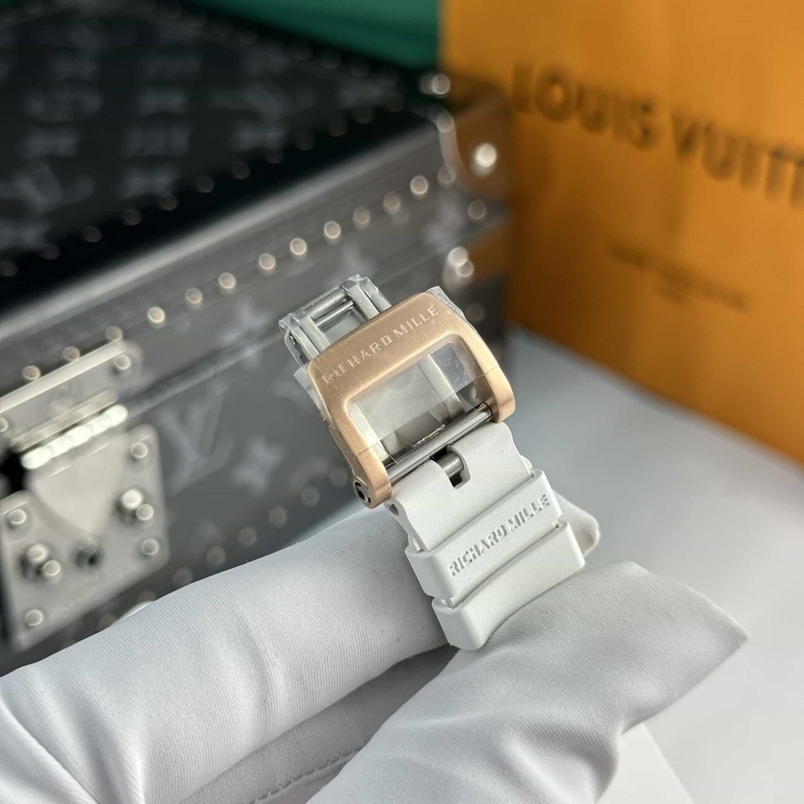 Richard Mille RM07-01 White Ceramic Rose Gold Red Lip Best Replica 45.32 x 32.3mm - 图片 7
