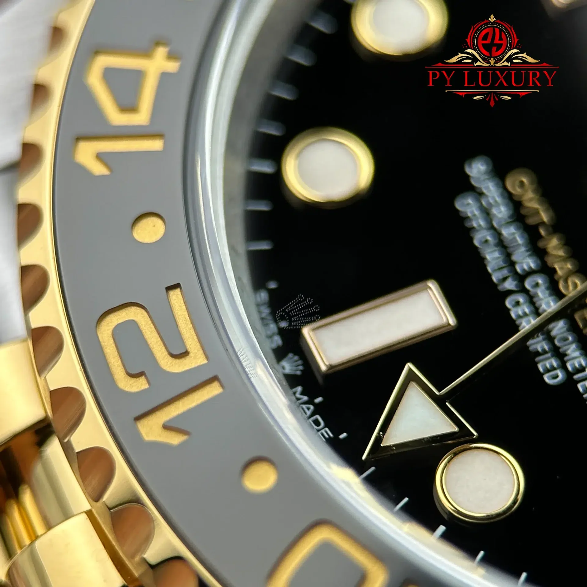 Rolex GMT-Master II 126713GRNR Two Tone Yellow Gold Black Dial Jubilee 1:1 Best Replica 40mm - 图片 7
