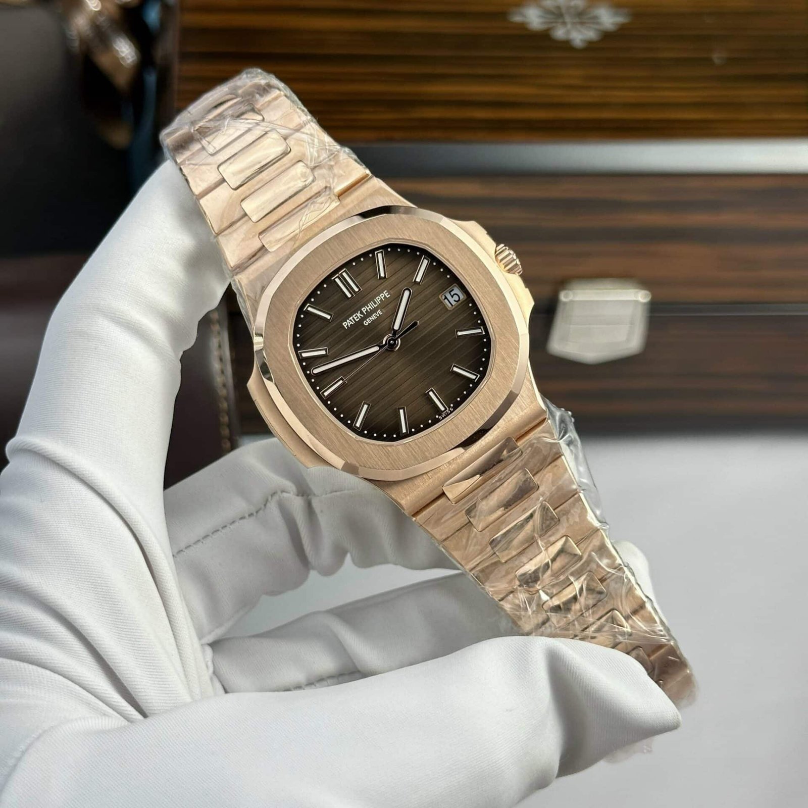 Patek Philippe Nautilus 5711/1R 18K Gold Wrapped Brown Dial Modified Full Options Version Super Clone 40mm - 图片 2