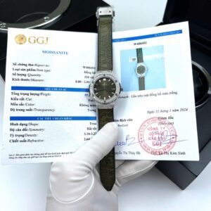 Hublot Classic Fusion Green Titanium Pavé Custom Moissanite Quartz 33mm