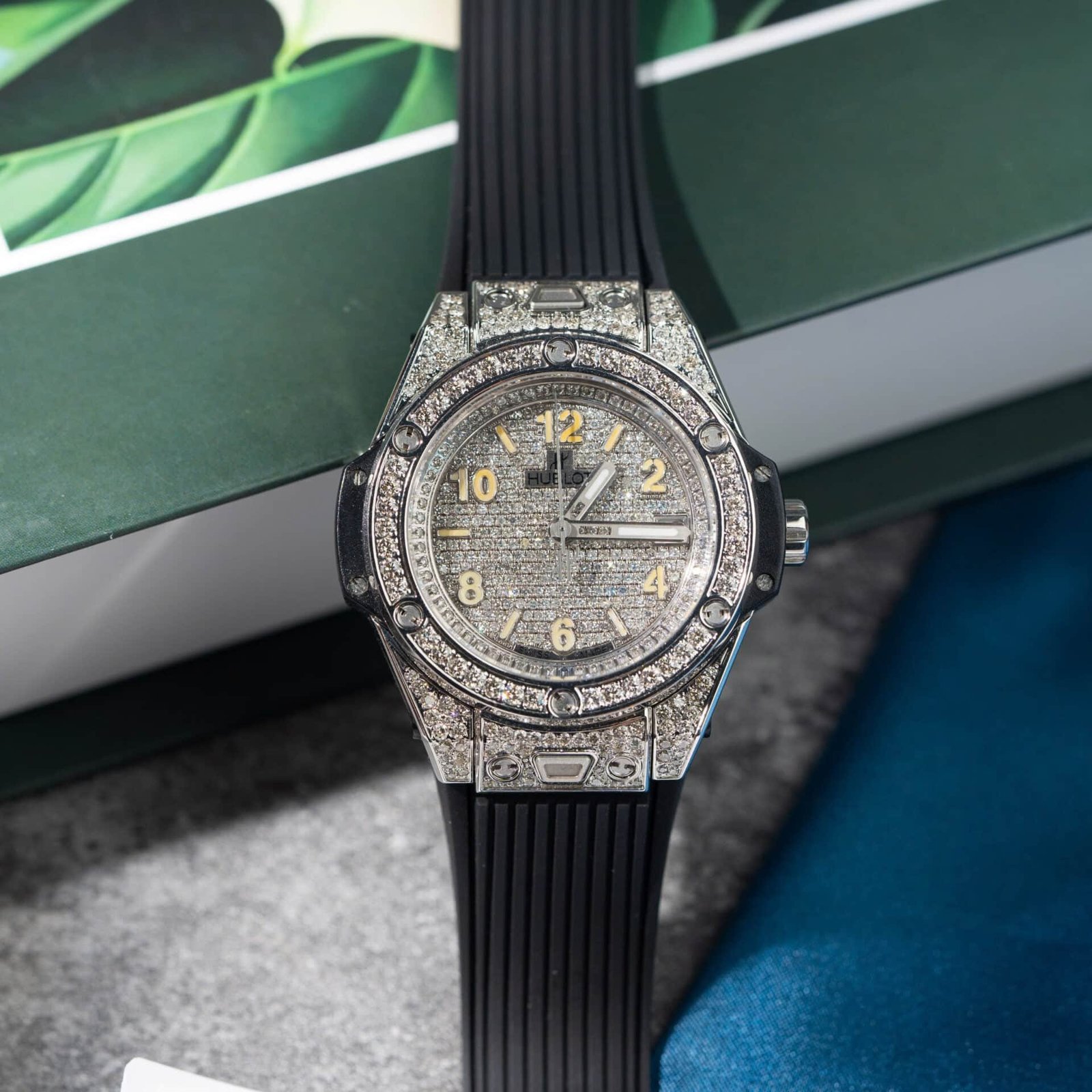 Hublot Big Bang One Click Steel Full Pavé Custom Natural Diamonds Best Replica 39mm - 图片 3