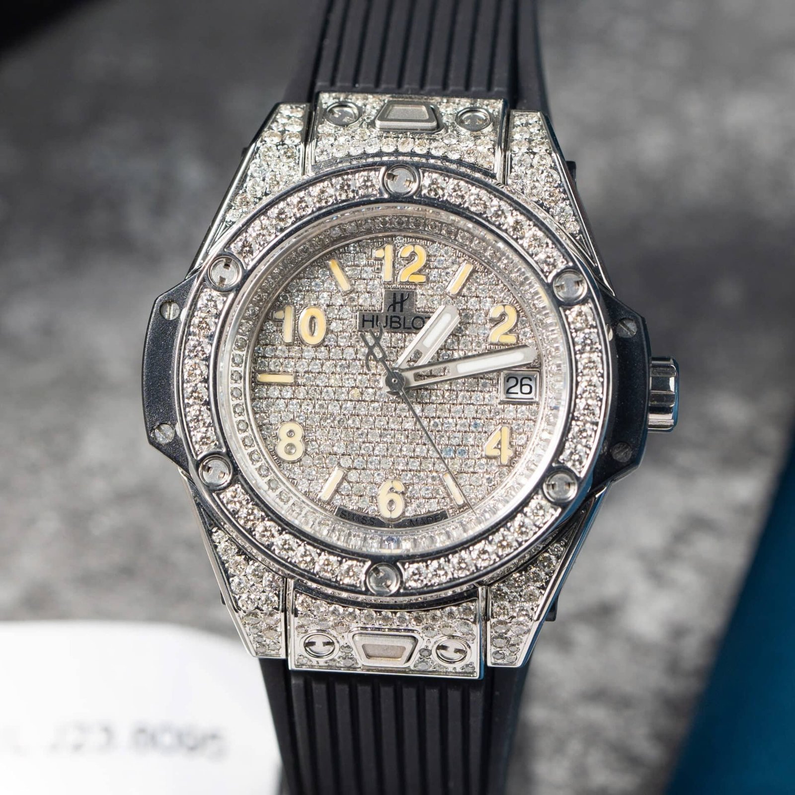 Hublot Big Bang One Click Steel Full Pavé Custom Natural Diamonds Best Replica 39mm - 图片 4