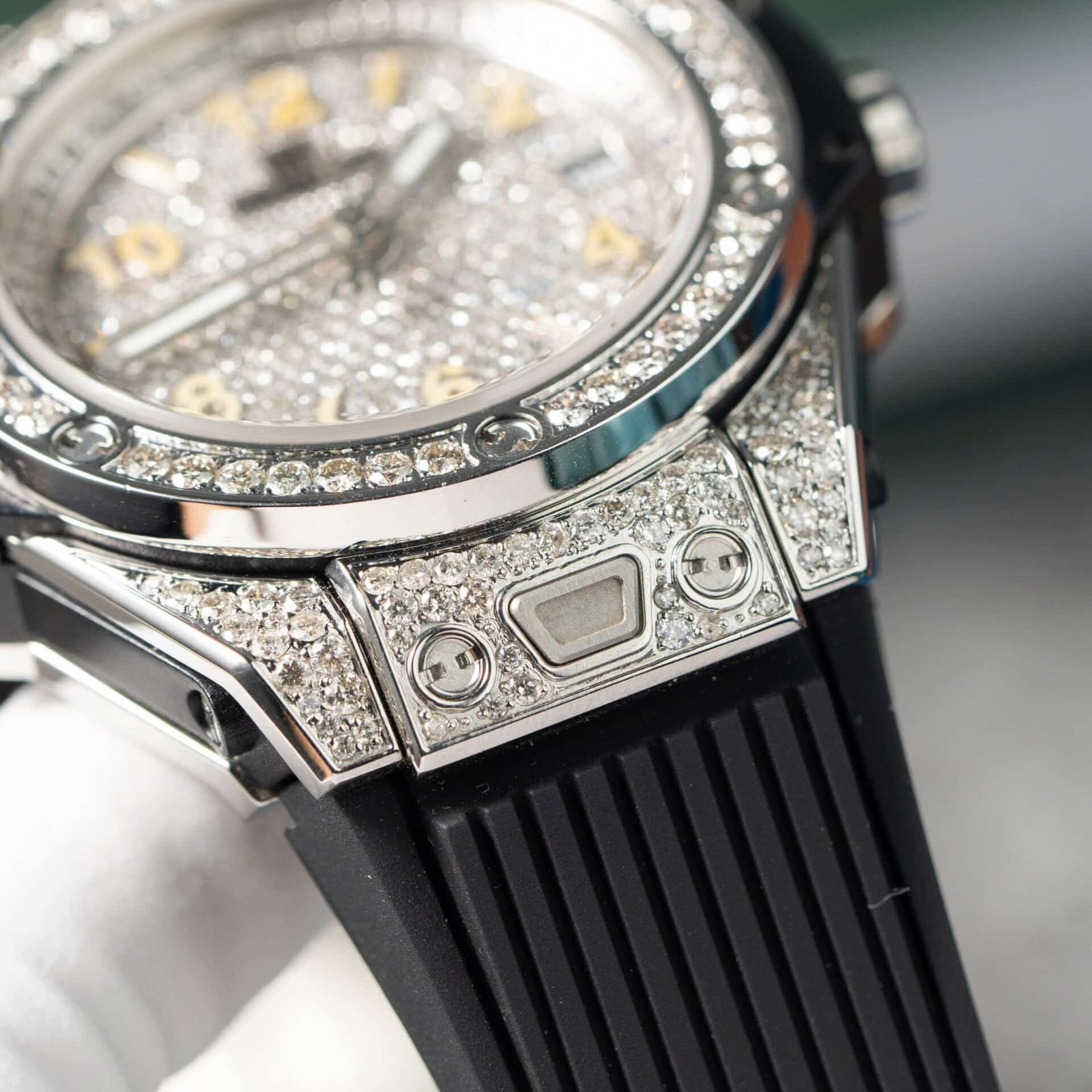 Hublot Big Bang One Click Steel Full Pavé Custom Natural Diamonds Best Replica 39mm - 图片 6