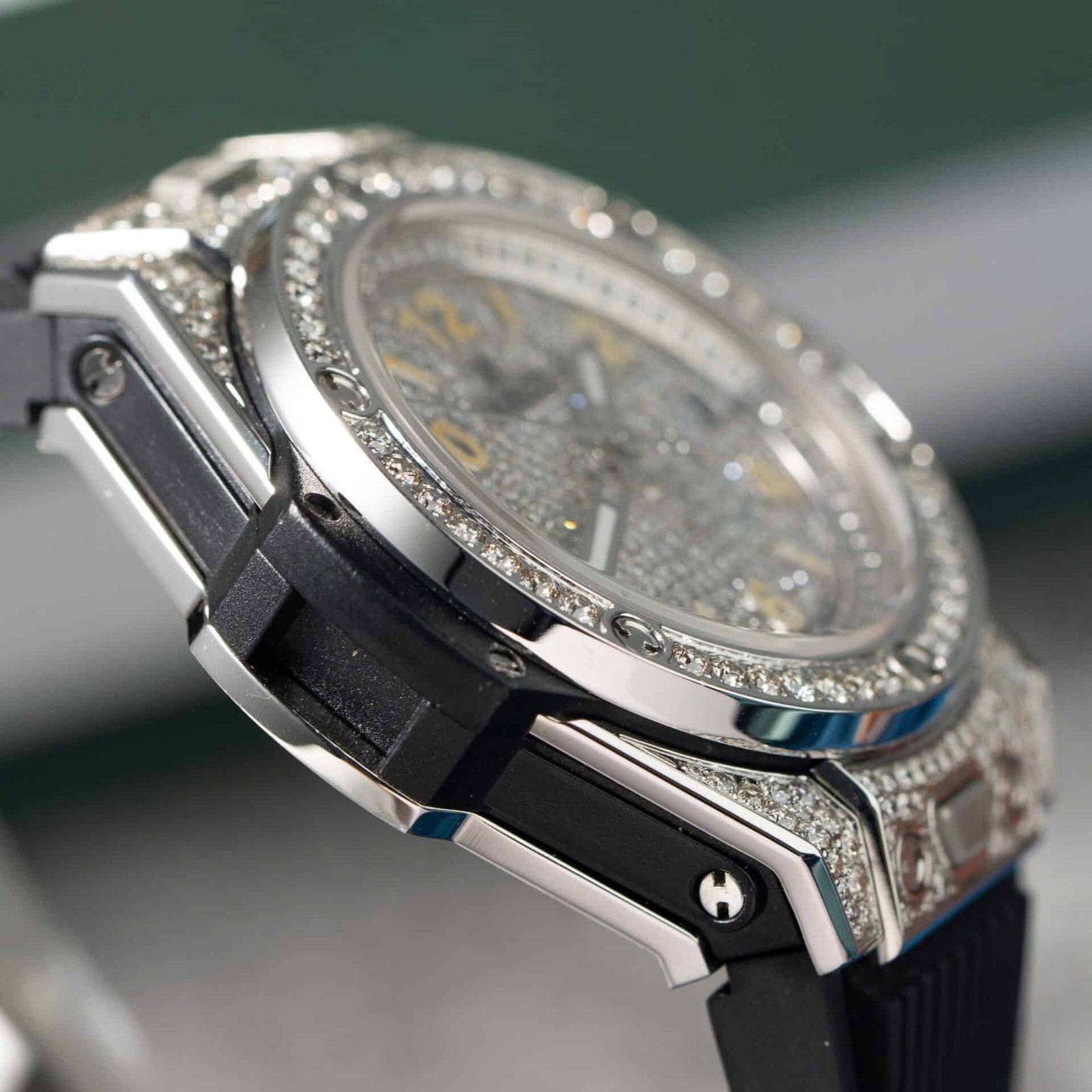Hublot Big Bang One Click Steel Full Pavé Custom Natural Diamonds Best Replica 39mm - 图片 7
