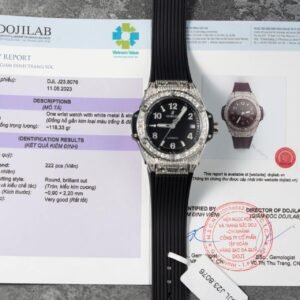 Hublot Big Bang One Click Steel Pavé Black Dial Custom Natural Diamonds Best Replica 39mm