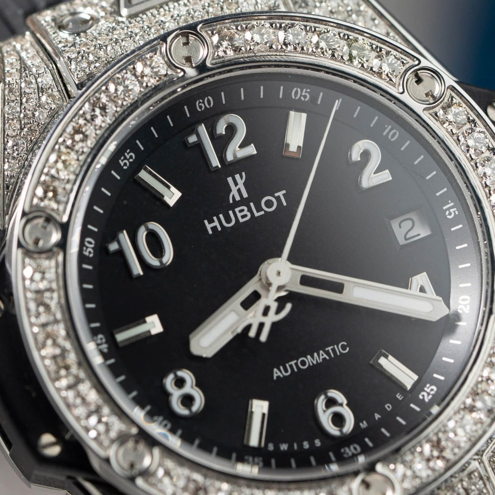 Hublot Big Bang One Click Steel Pavé Black Dial Custom Natural Diamonds Best Replica 39mm - 图片 7