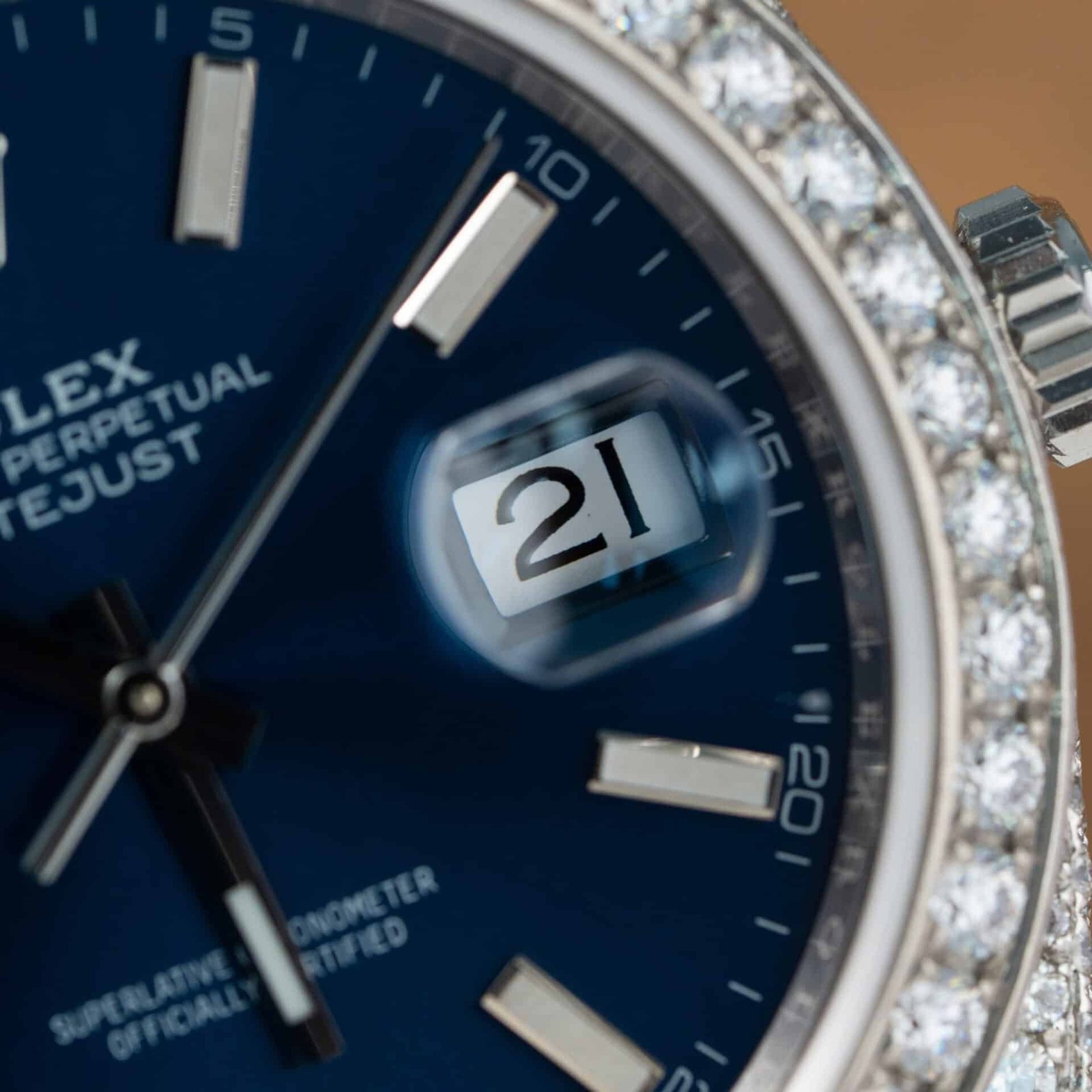 Rolex Datejust Blue Luminous Dial Iced Out Moissanite Best Replica 41mm - 图片 6