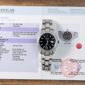 Rolex Datejust Black Luminous Dial Iced Out Moissanite Best Replica 41mm