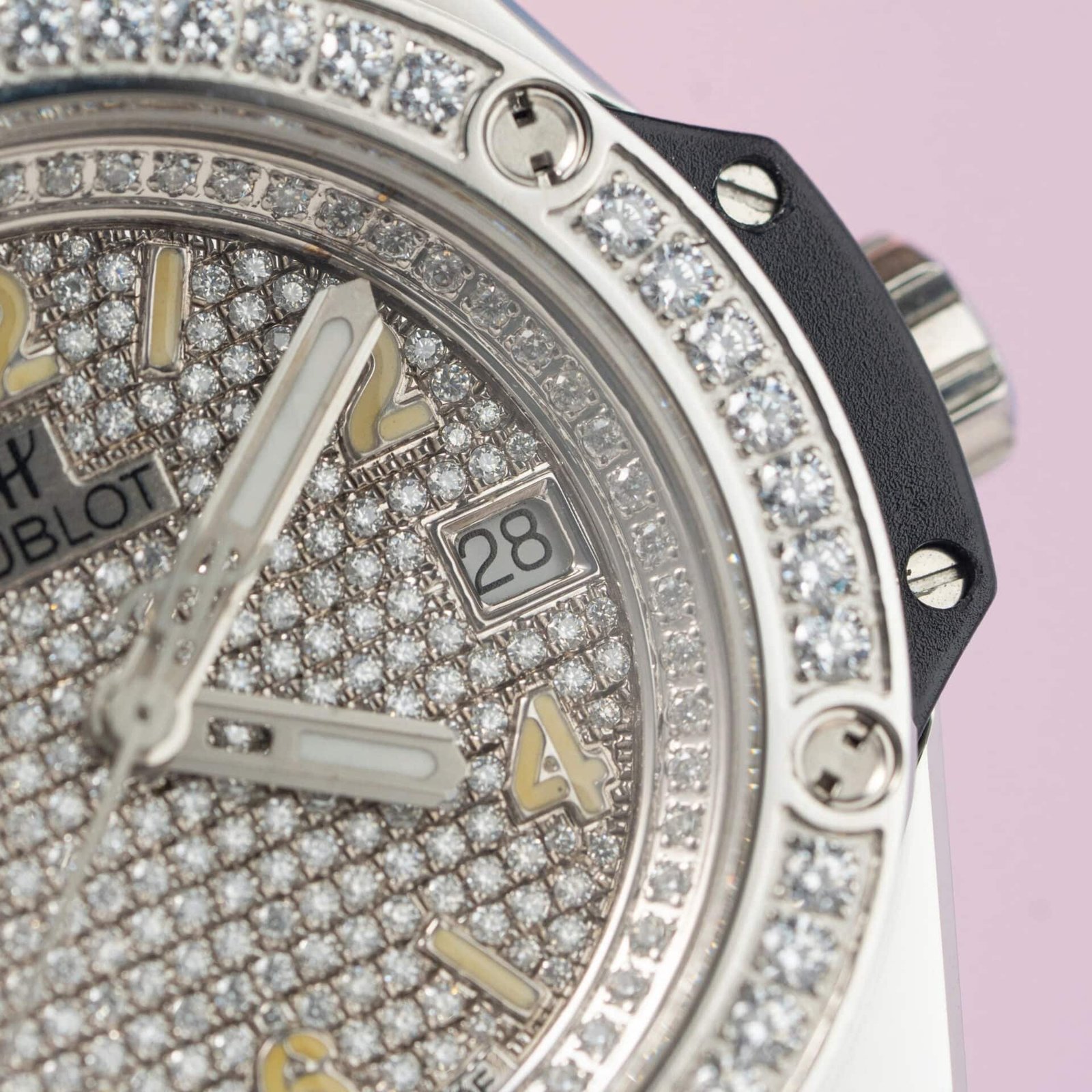 Hublot Big Bang One Click Steel Black Custom Moissanite Dial & Bezel Best Replica 39mm - 图片 5