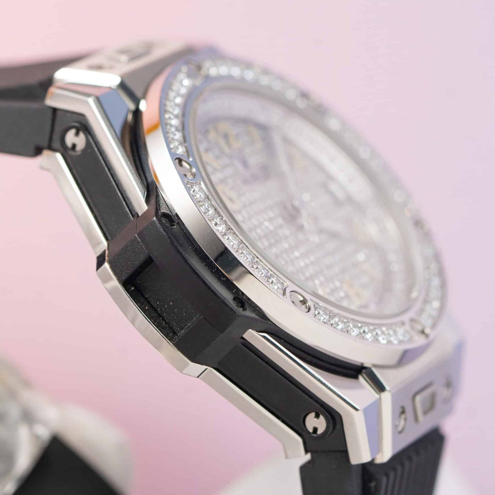 Hublot Big Bang One Click Steel Black Custom Moissanite Dial & Bezel Best Replica 39mm - 图片 8