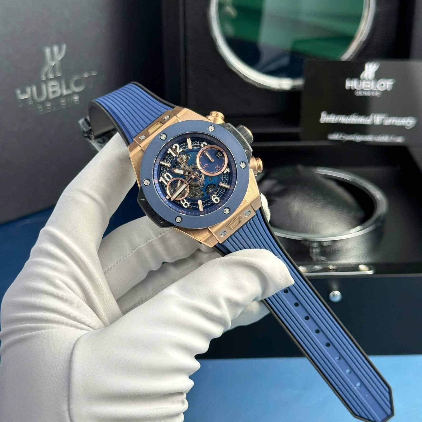Hublot Big Bang Unico King Gold Blue Ceramic Best Replica BBF 42mm - 图片 2