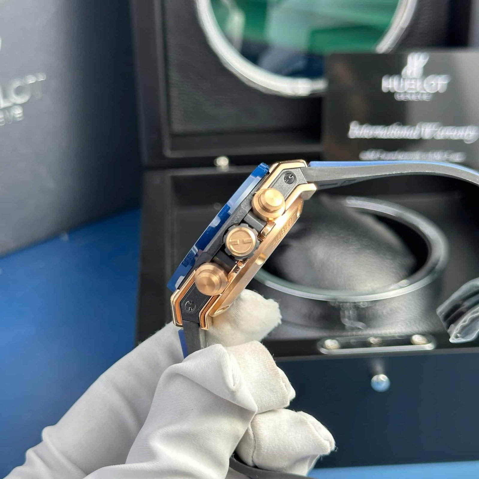Hublot Big Bang Unico King Gold Blue Ceramic Best Replica BBF 42mm - 图片 4