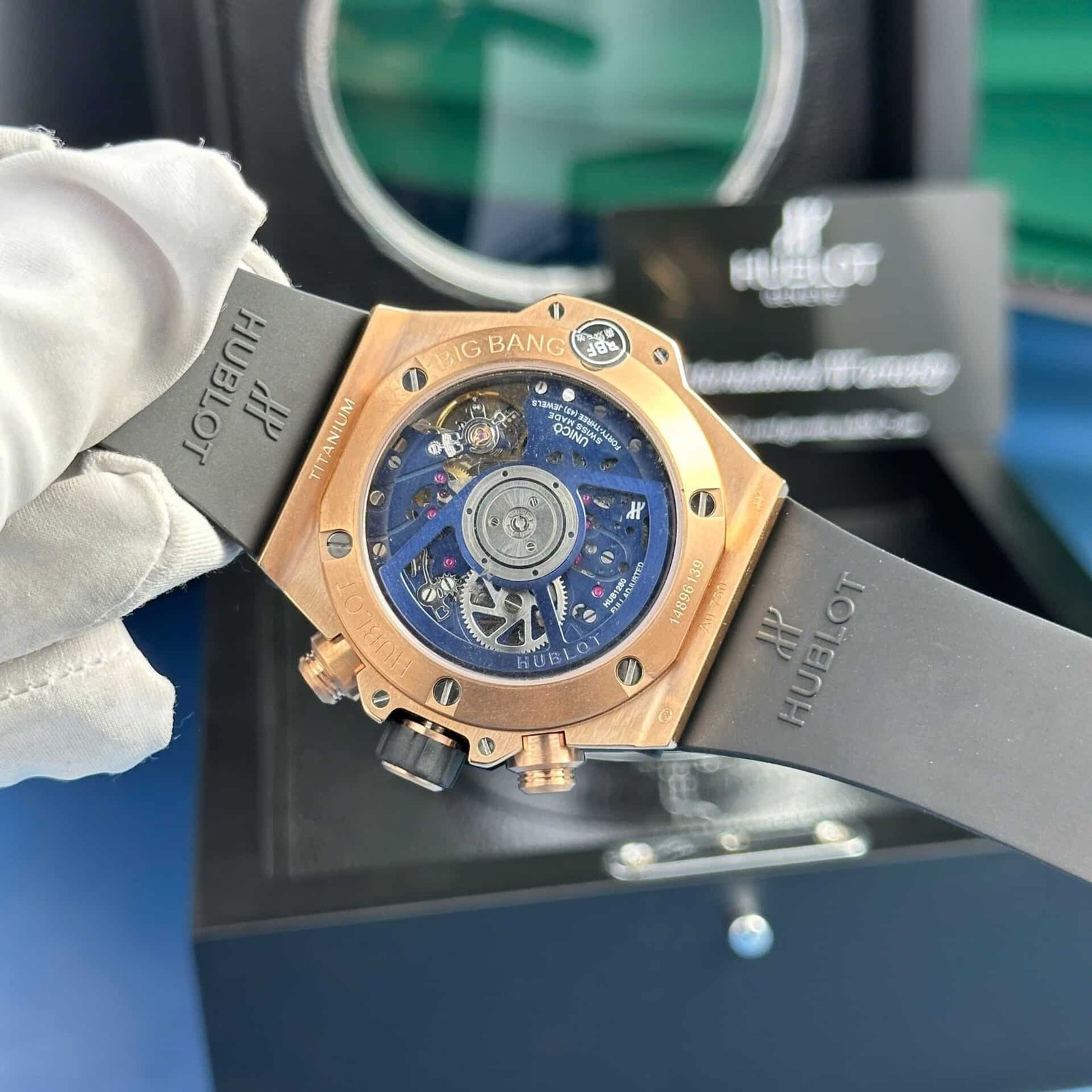 Hublot Big Bang Unico King Gold Blue Ceramic Best Replica BBF 42mm - 图片 6