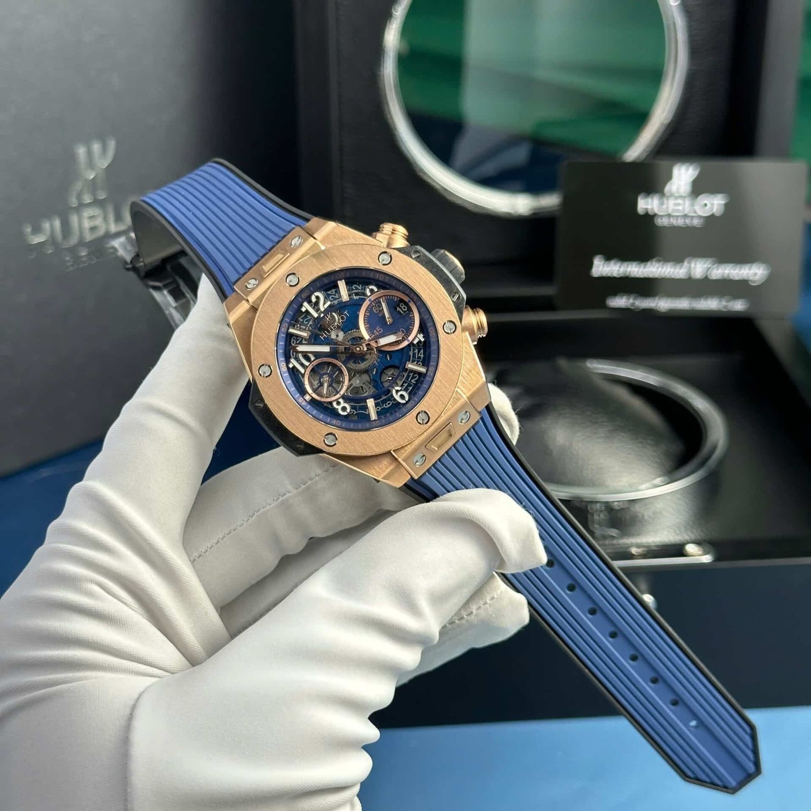 Hublot Big Bang Unico King Gold Blue Dial Best Replica BBF 42mm - 图片 2