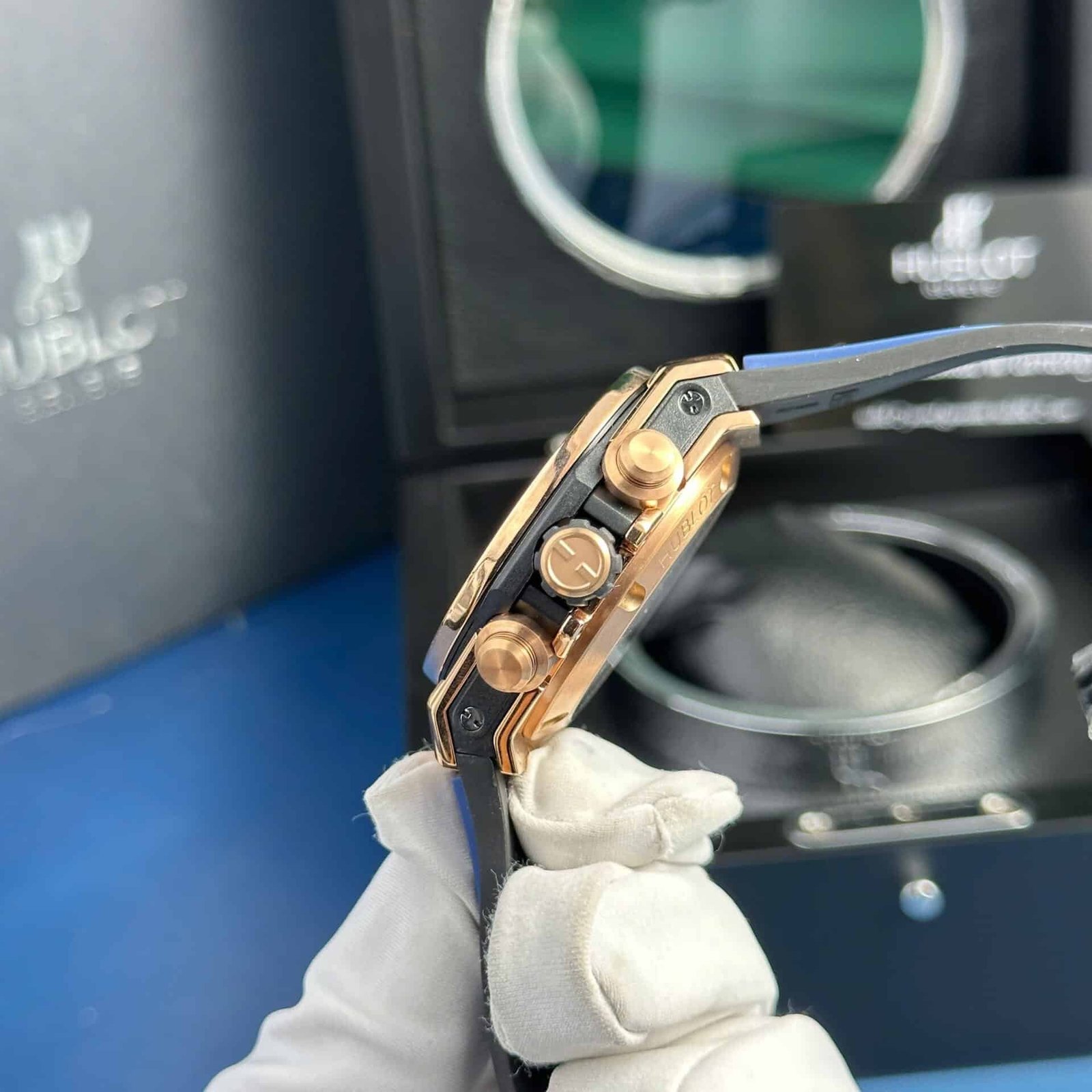 Hublot Big Bang Unico King Gold Blue Dial Best Replica BBF 42mm - 图片 4