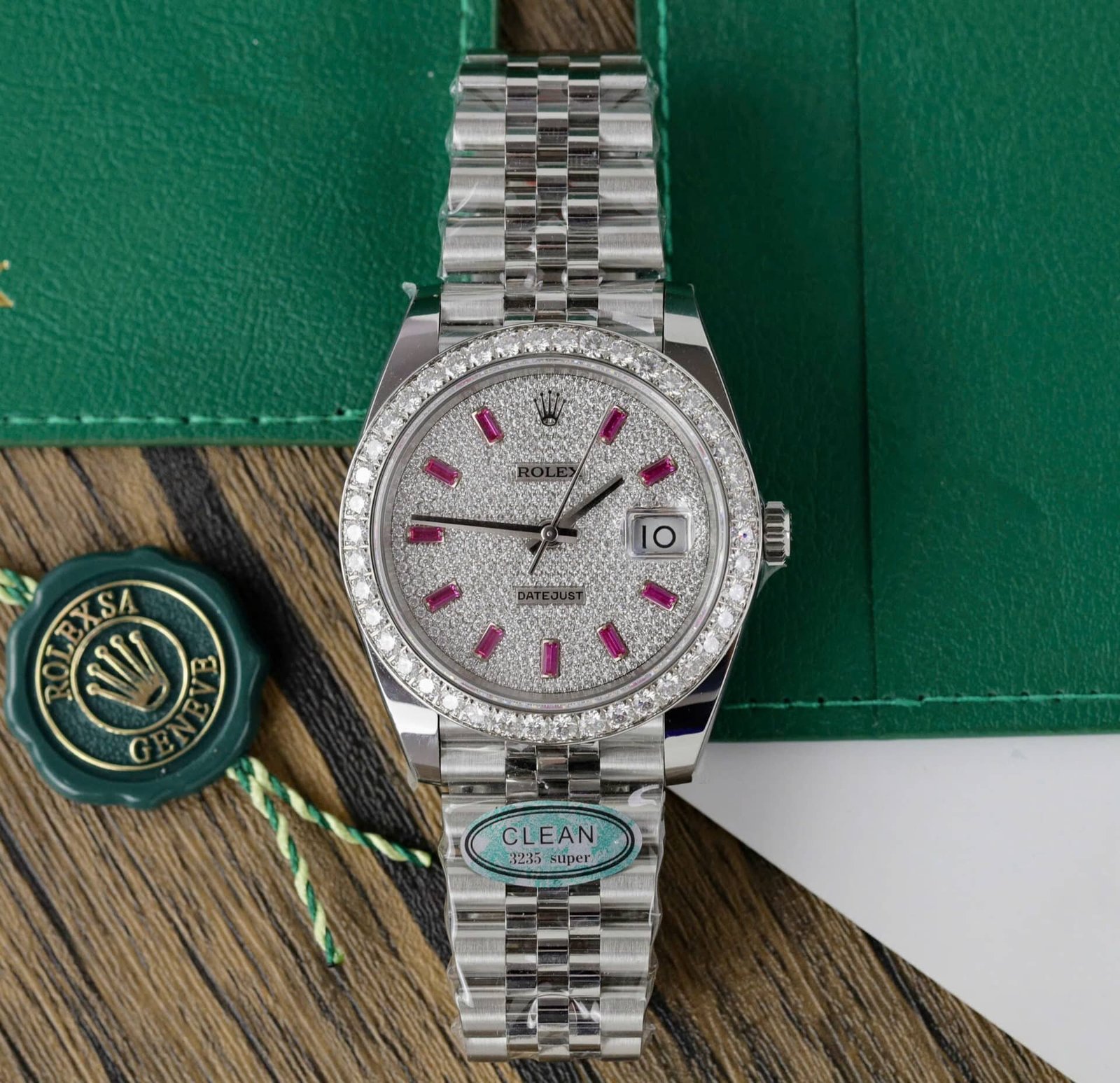 Rolex Datejust Custom Moissanite on Dial & Bezel Best Replica 41mm - 图片 2