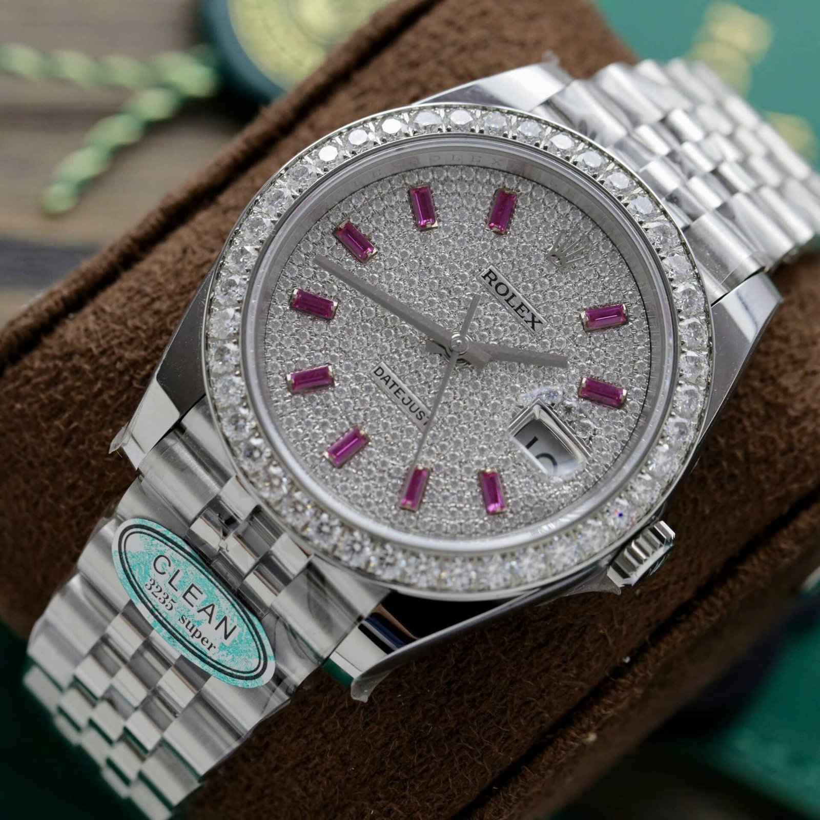 Rolex Datejust Custom Moissanite on Dial & Bezel Best Replica 41mm - 图片 4