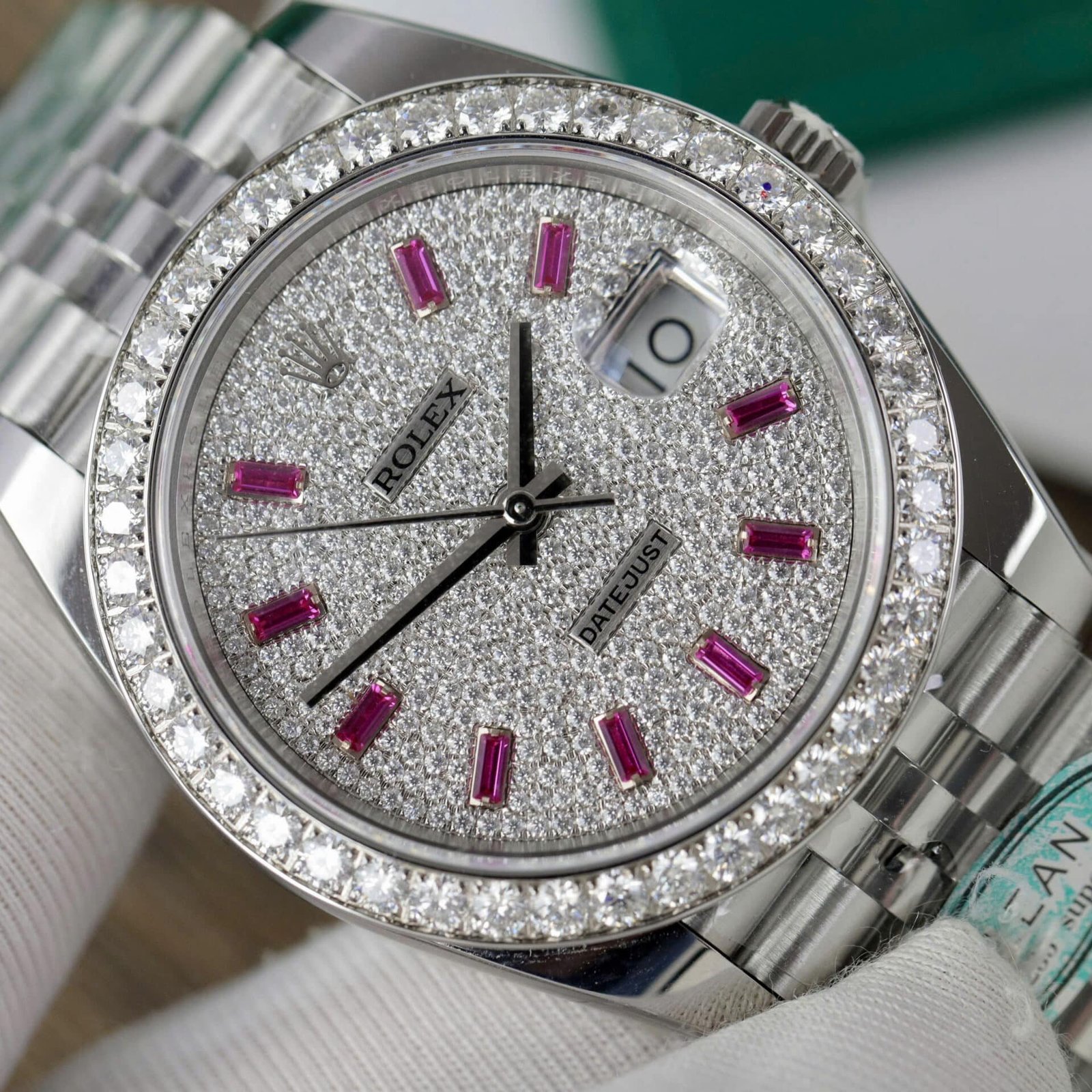 Rolex Datejust Custom Moissanite on Dial & Bezel Best Replica 41mm - 图片 5