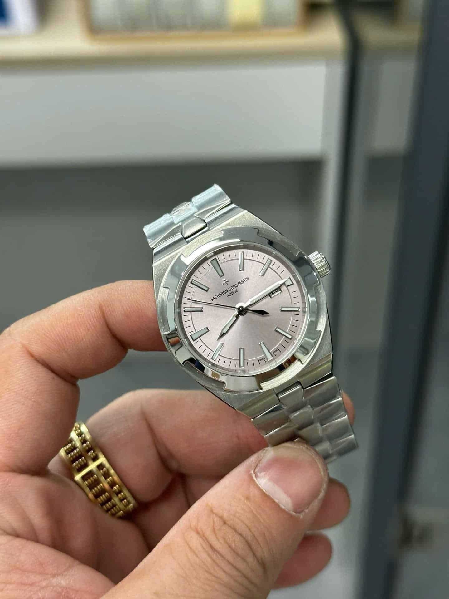 Vacheron Constantin Overseas 4600V Steel Pink Dial Lady Watch Swiss Replica 35mm - 图片 2