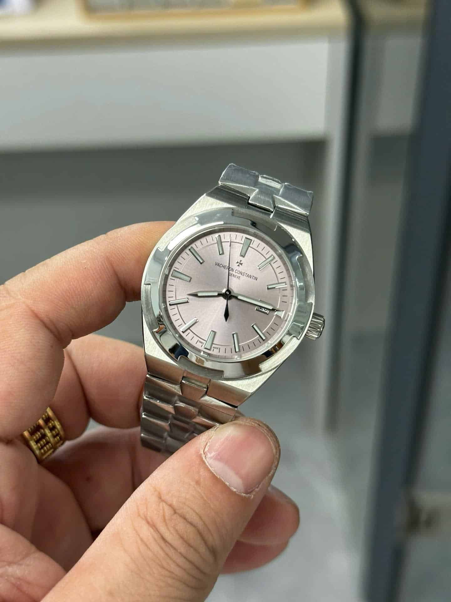 Vacheron Constantin Overseas 4600V Steel Pink Dial Lady Watch Swiss Replica 35mm - 图片 3