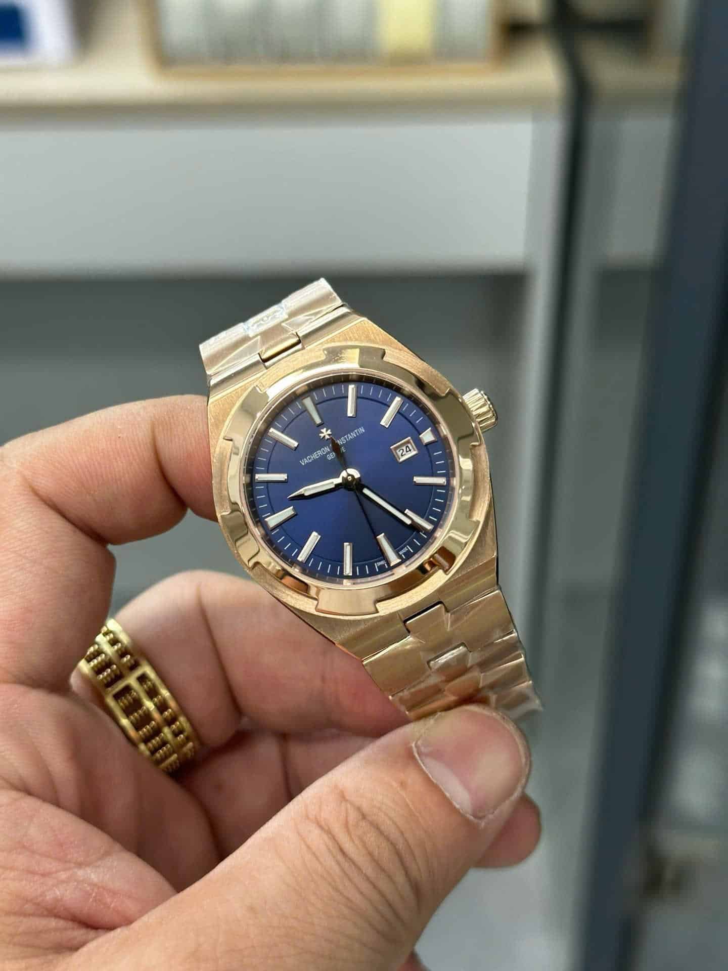 Vacheron Constantin Overseas 4600V/200R-B979 Rose Gold Blue Dial Lady Watch Swiss Replica 35mm - 图片 2