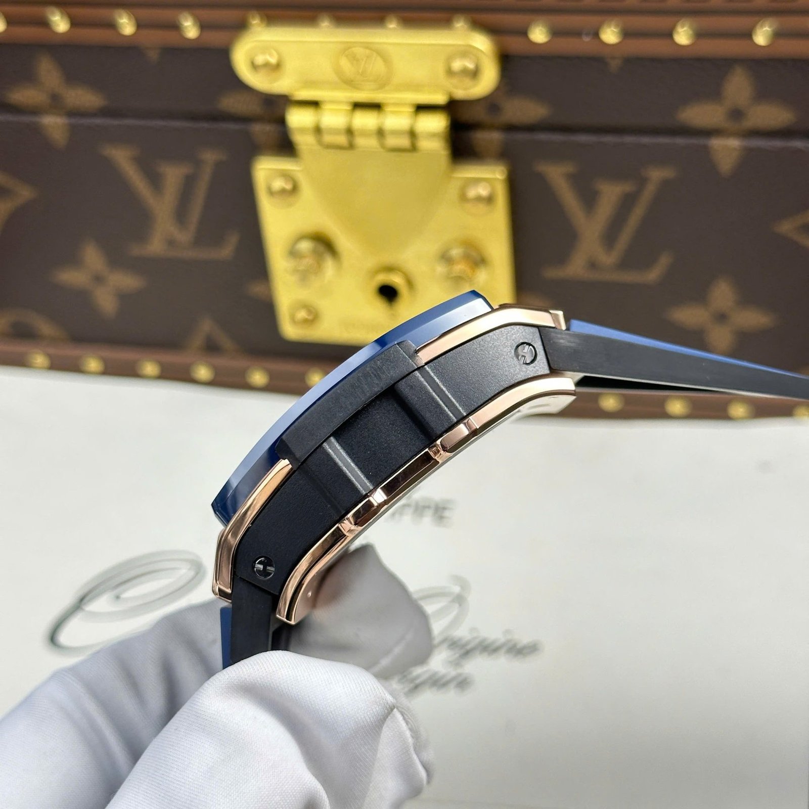 Hublot Spirit of Big Bang King Gold Blue Ceramic Best Replica BBF 42mm - 图片 6