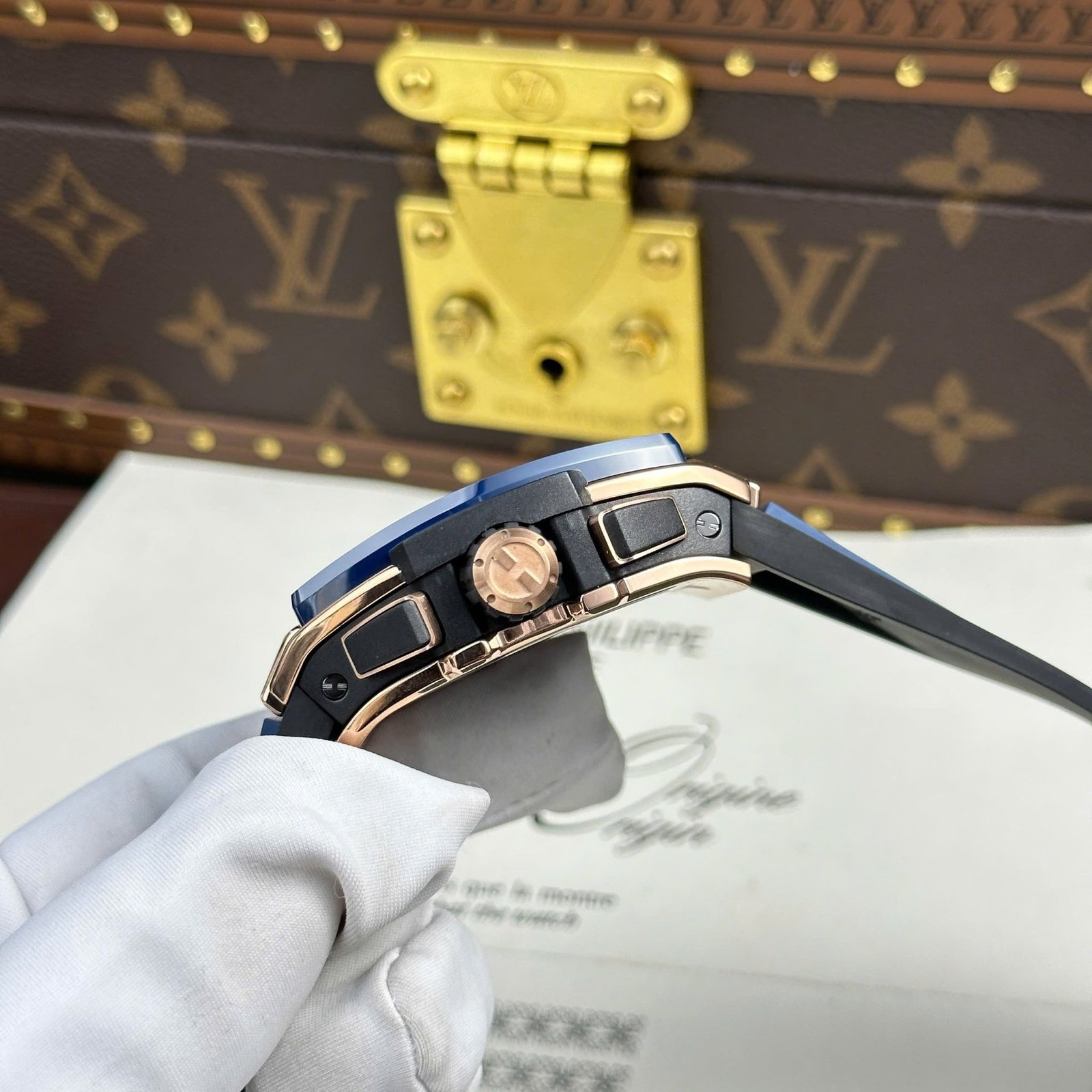 Hublot Spirit of Big Bang King Gold Blue Ceramic Best Replica BBF 42mm - 图片 7