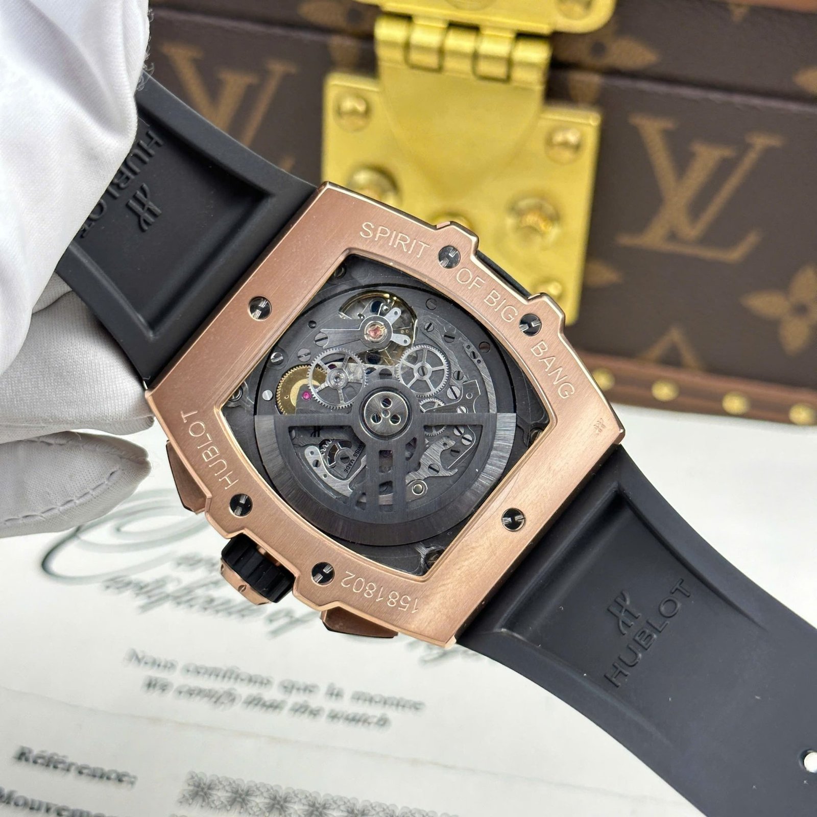 Hublot Spirit of Big Bang King Gold Blue Ceramic Best Replica BBF 42mm - 图片 8