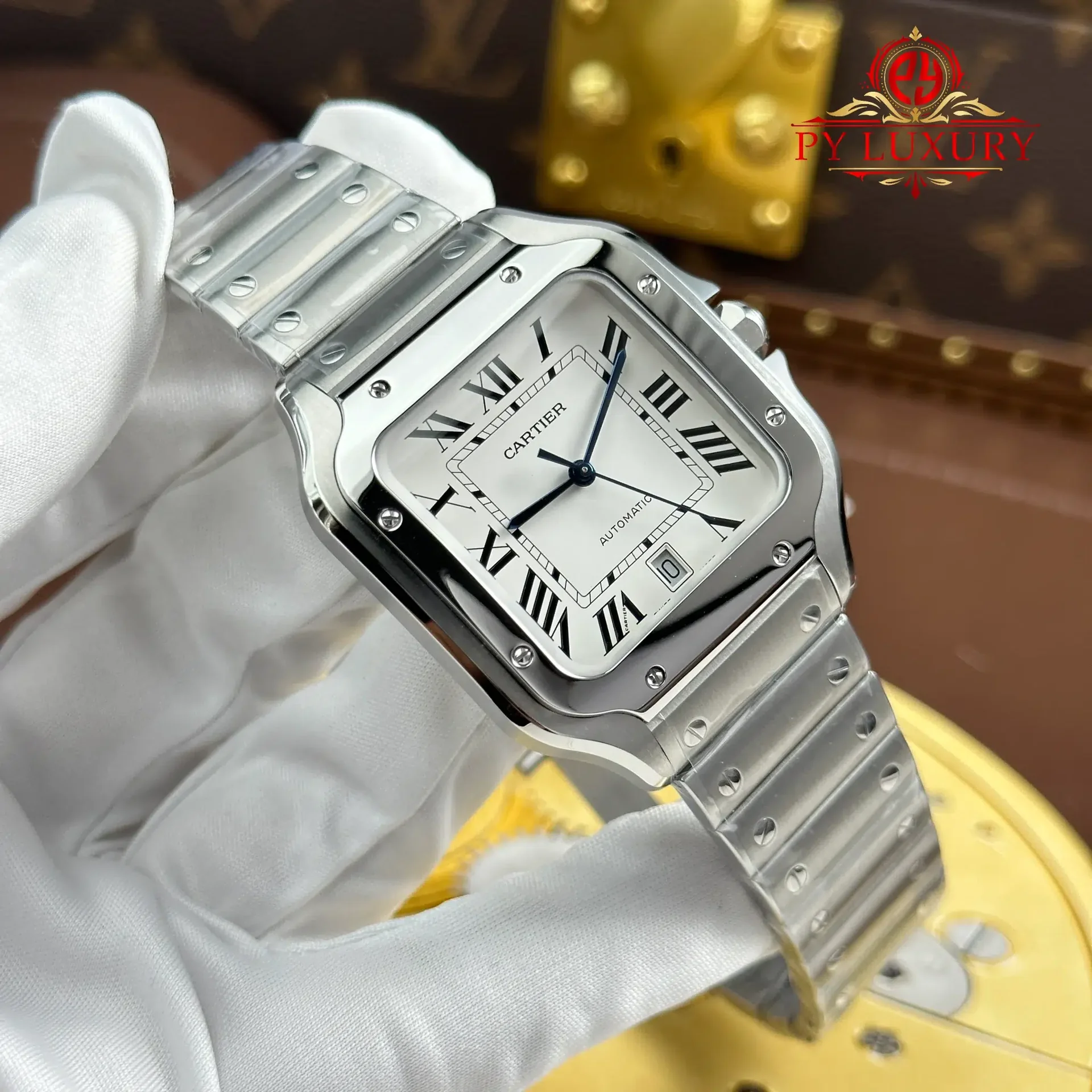 Cartier Santos Large Model White Dial Best Replica BVF 39.8mm - 图片 2