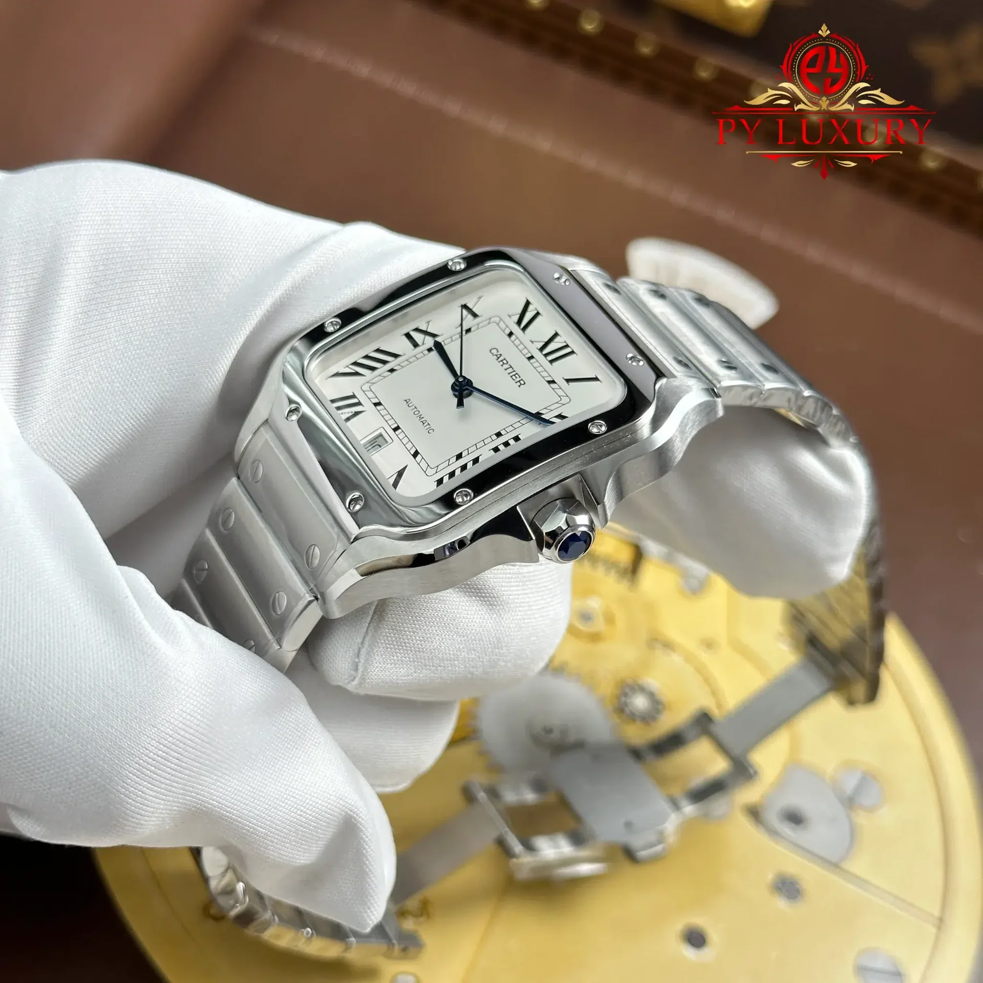 Cartier Santos Large Model White Dial Best Replica BVF 39.8mm - 图片 3