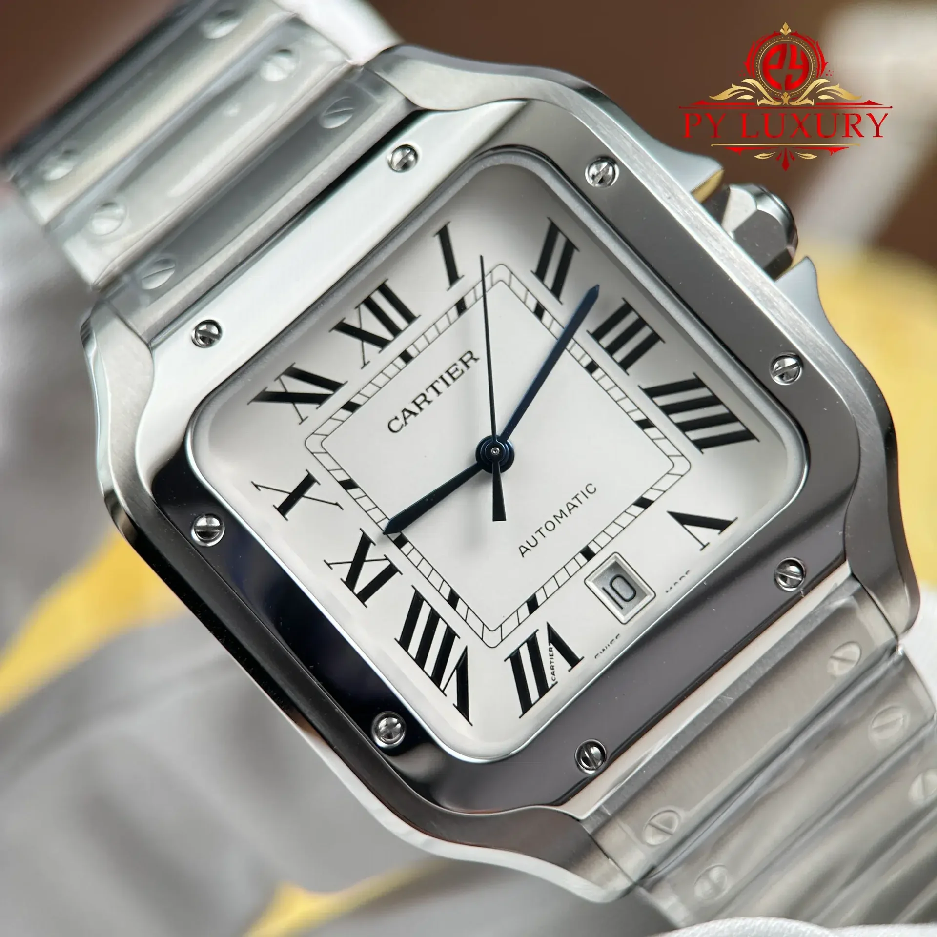 Cartier Santos Large Model White Dial Best Replica BVF 39.8mm - 图片 4