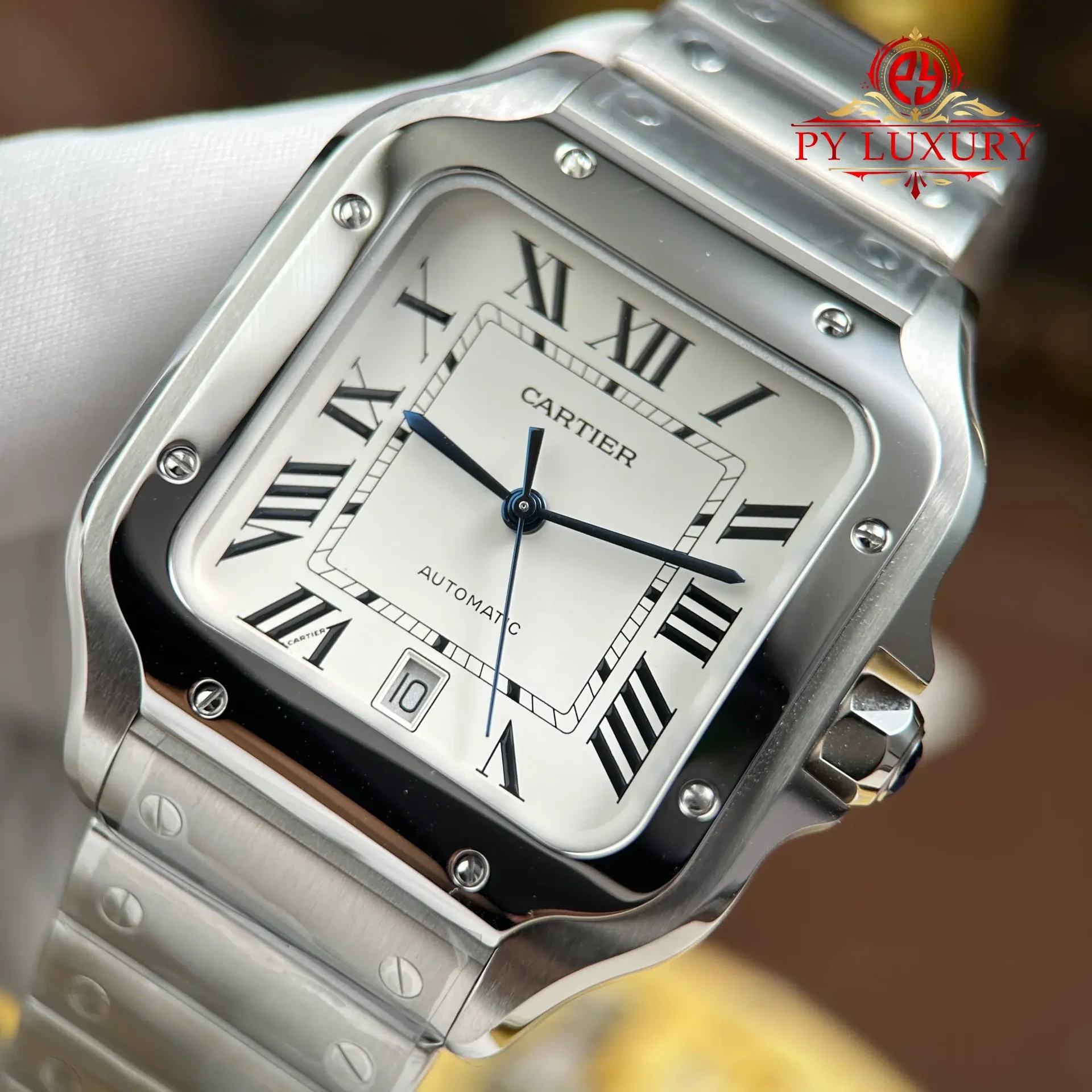 Cartier Santos Large Model White Dial Best Replica BVF 39.8mm - 图片 5