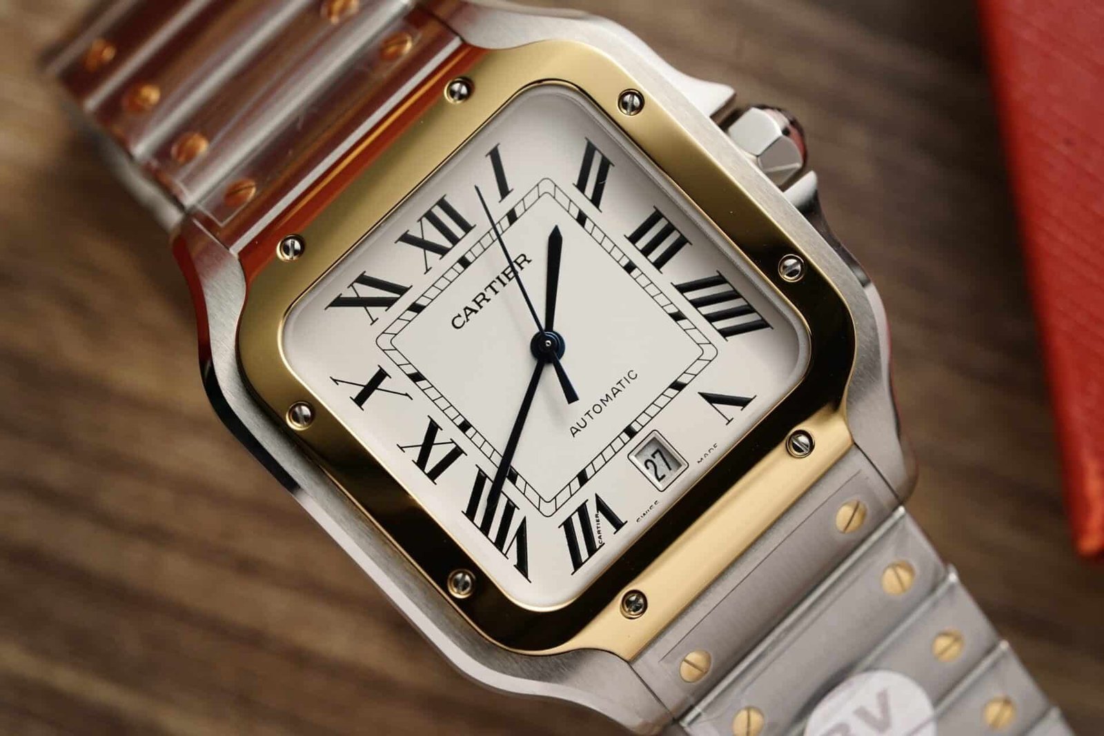 Cartier Santos Two Tone Yellow Gold White Dial Large Model Best Replica BVF 39.8mm - 图片 3