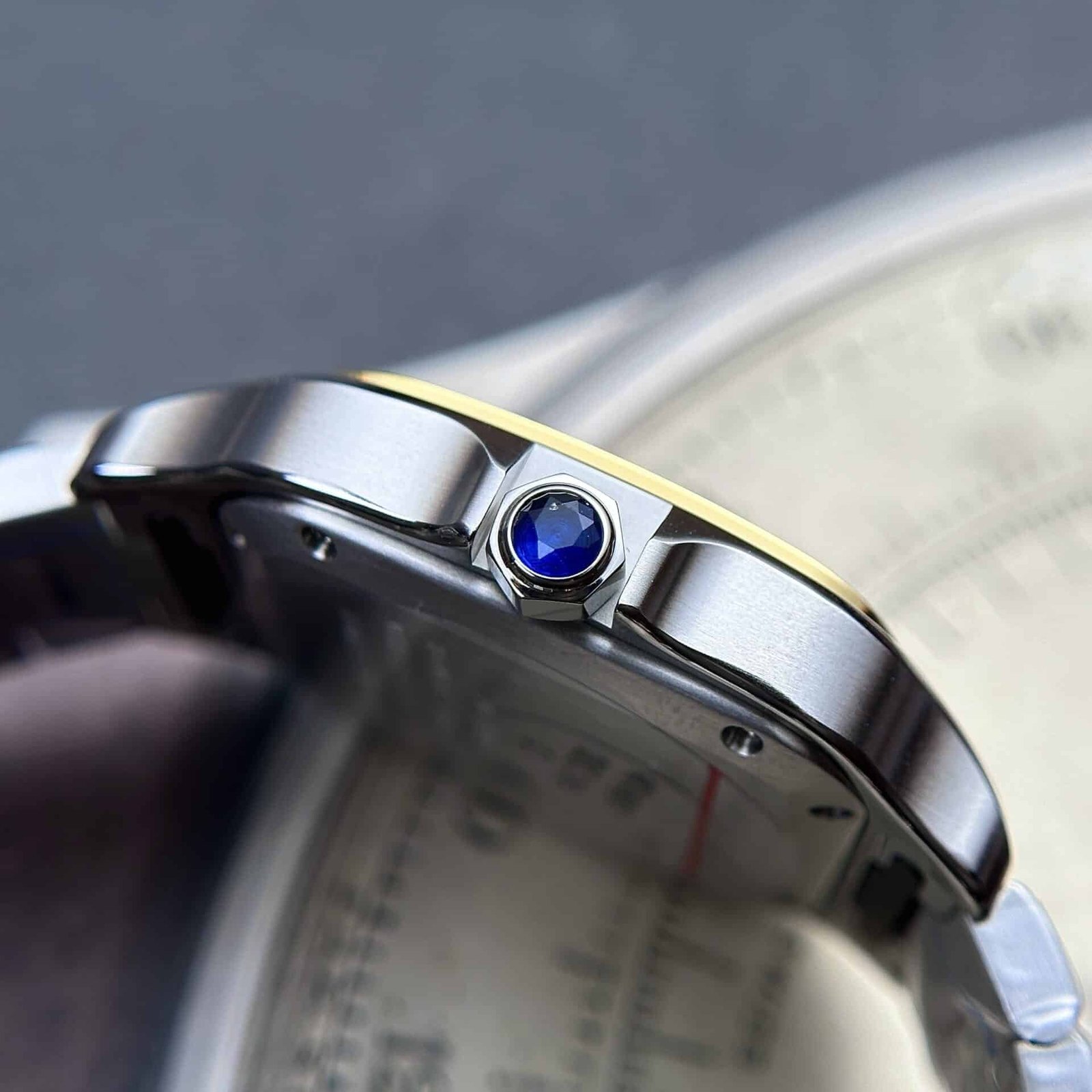 Cartier Santos Two Tone Yellow Gold White Dial Medium Model Best Replica BVF 35.1mm - 图片 5