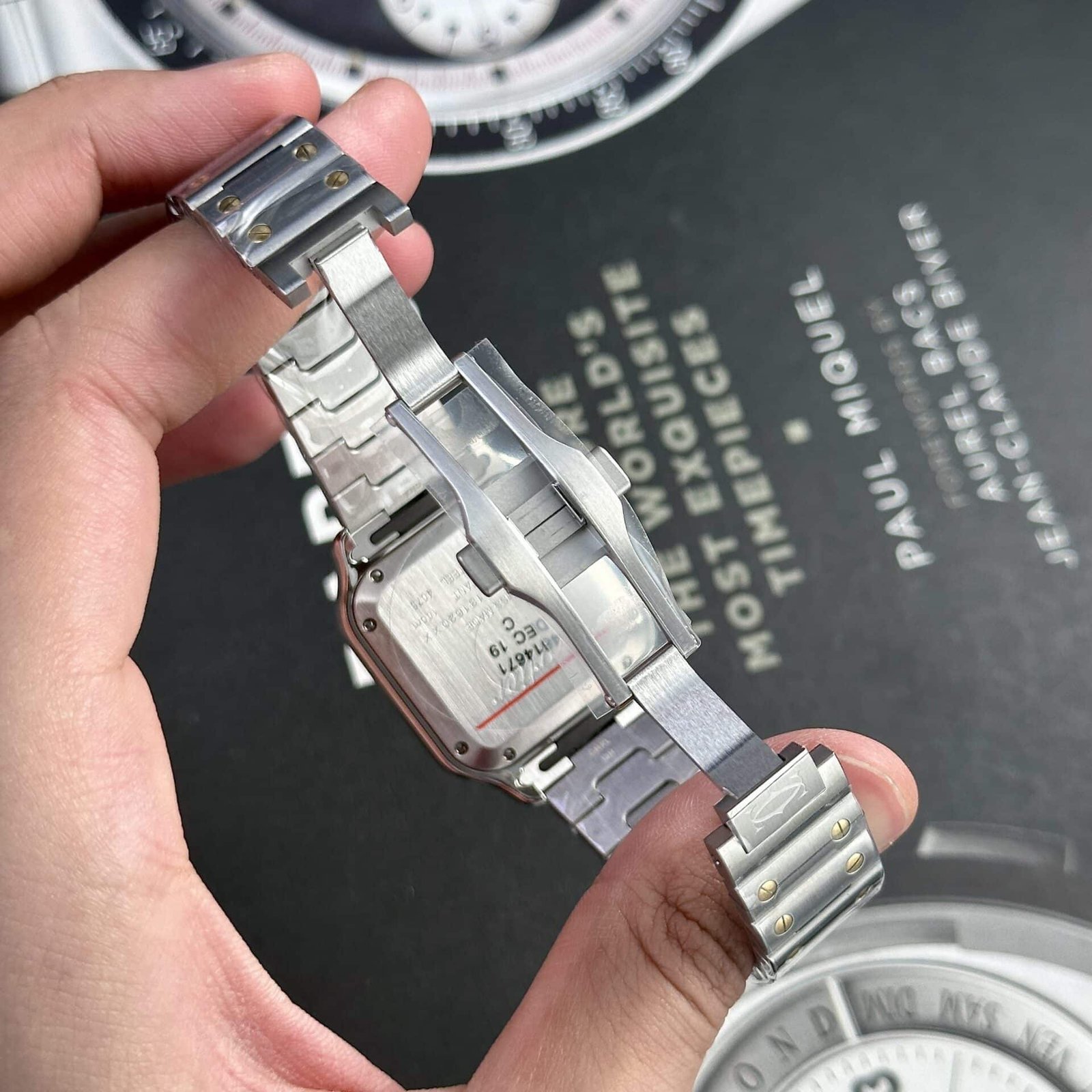 Cartier Santos Two Tone Yellow Gold White Dial Medium Model Best Replica BVF 35.1mm - 图片 8