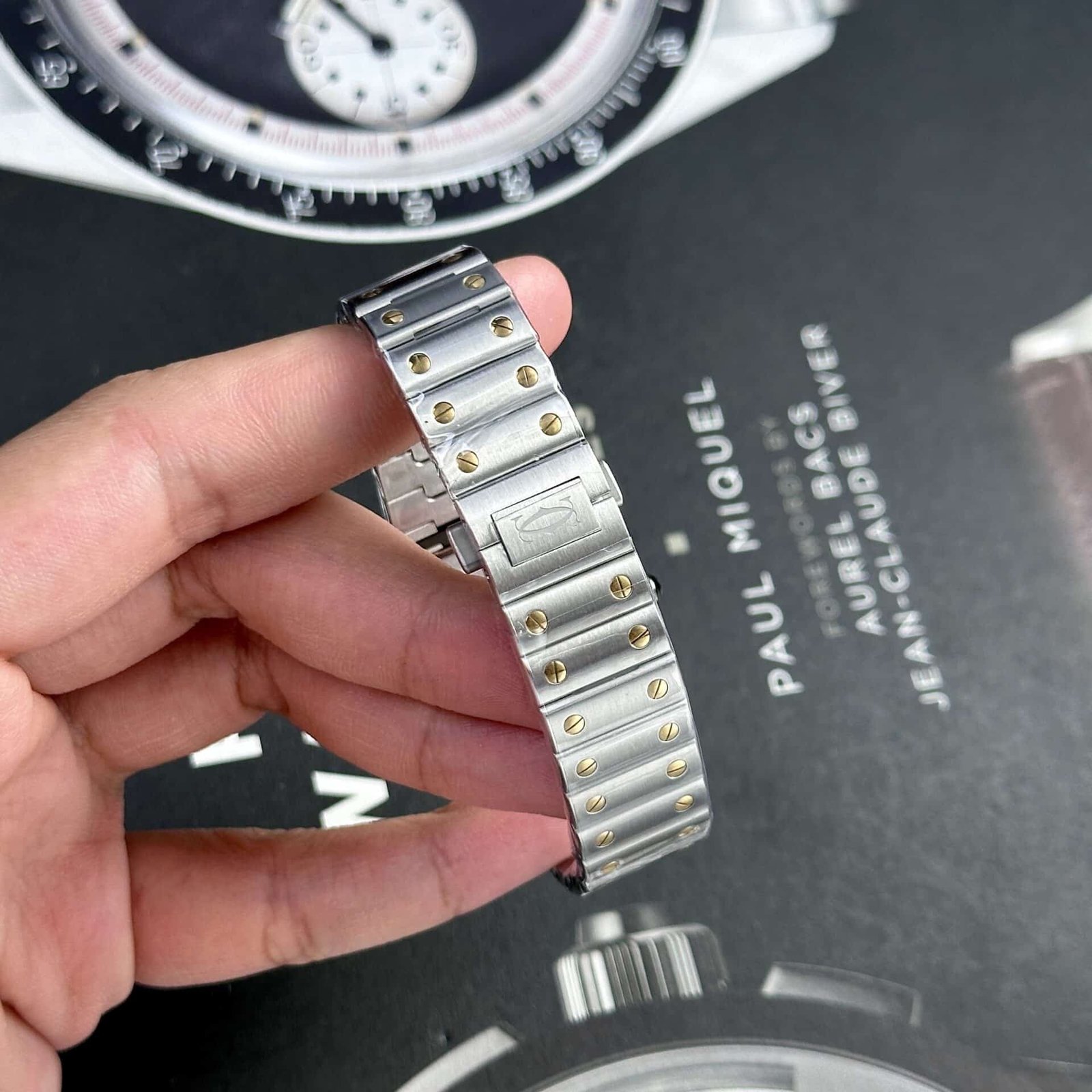 Cartier Santos Two Tone Yellow Gold White Dial Medium Model Best Replica BVF 35.1mm - 图片 9