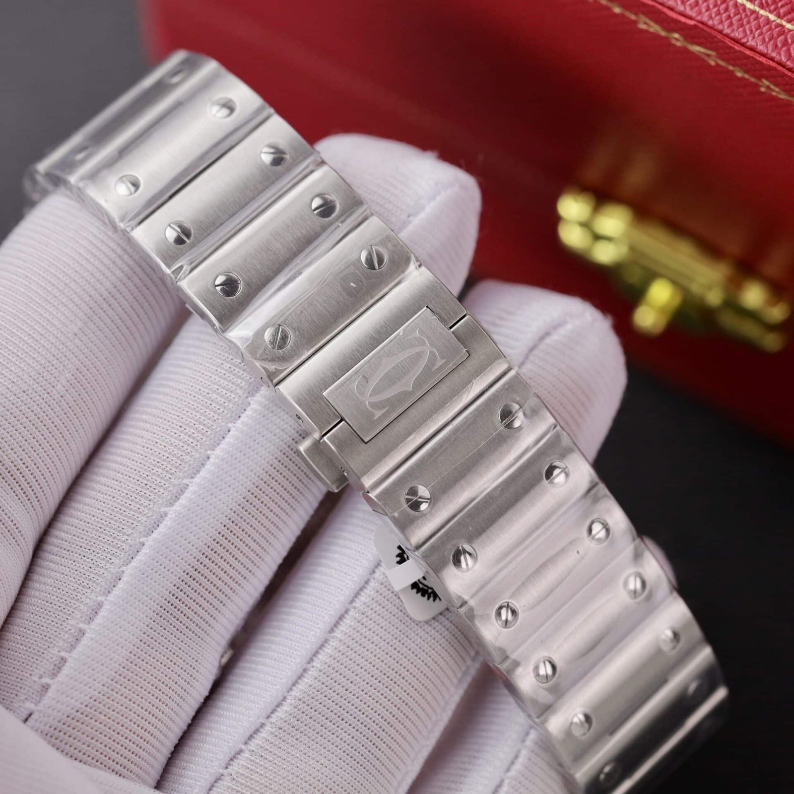 Cartier Santos Blue Dial Custom Moissanite Case Large Model Best Replica BVF 39.8mm - 图片 10