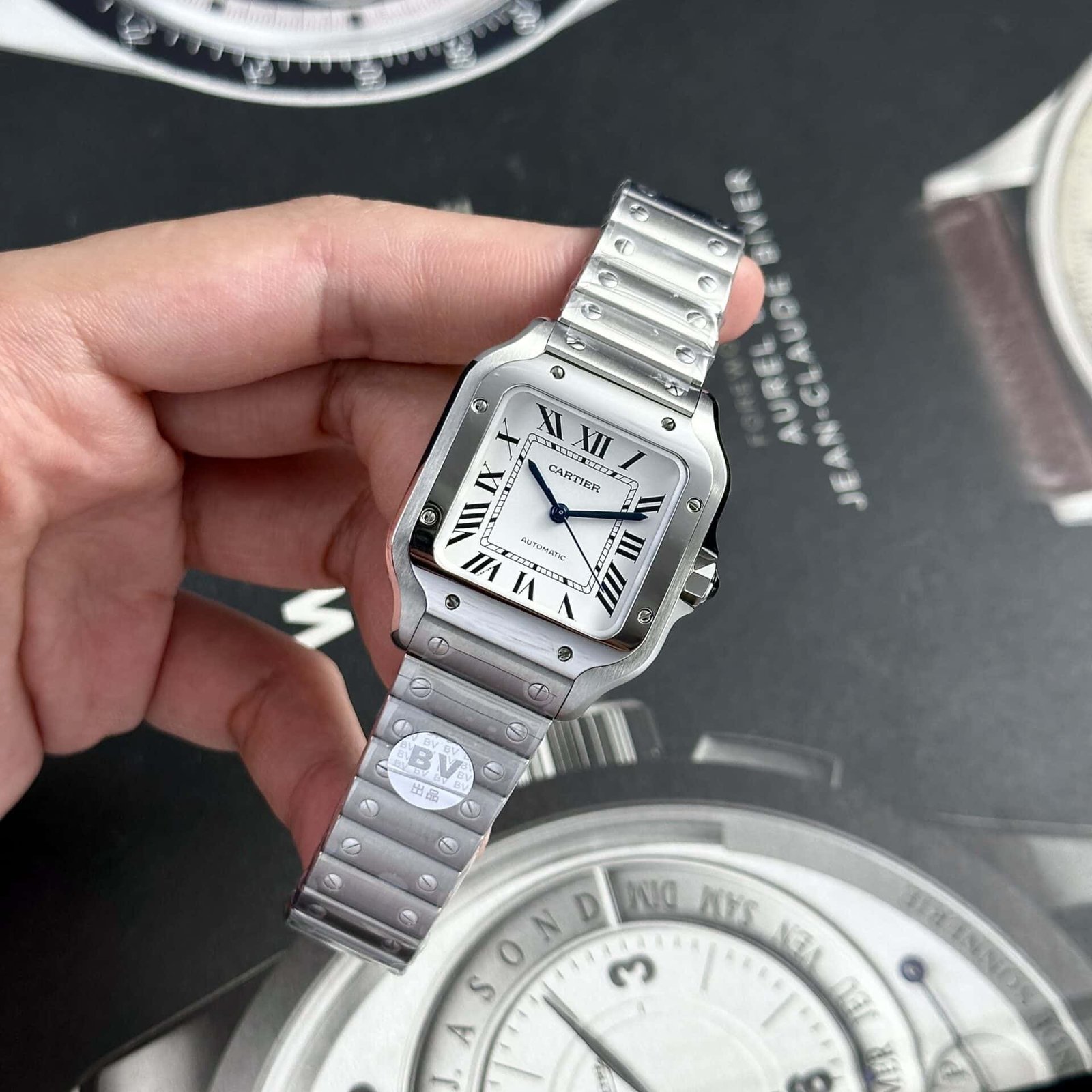 Cartier Santos WSSA0029 White Dial Medium Model Best Replica BVF 35.1mm - 图片 3