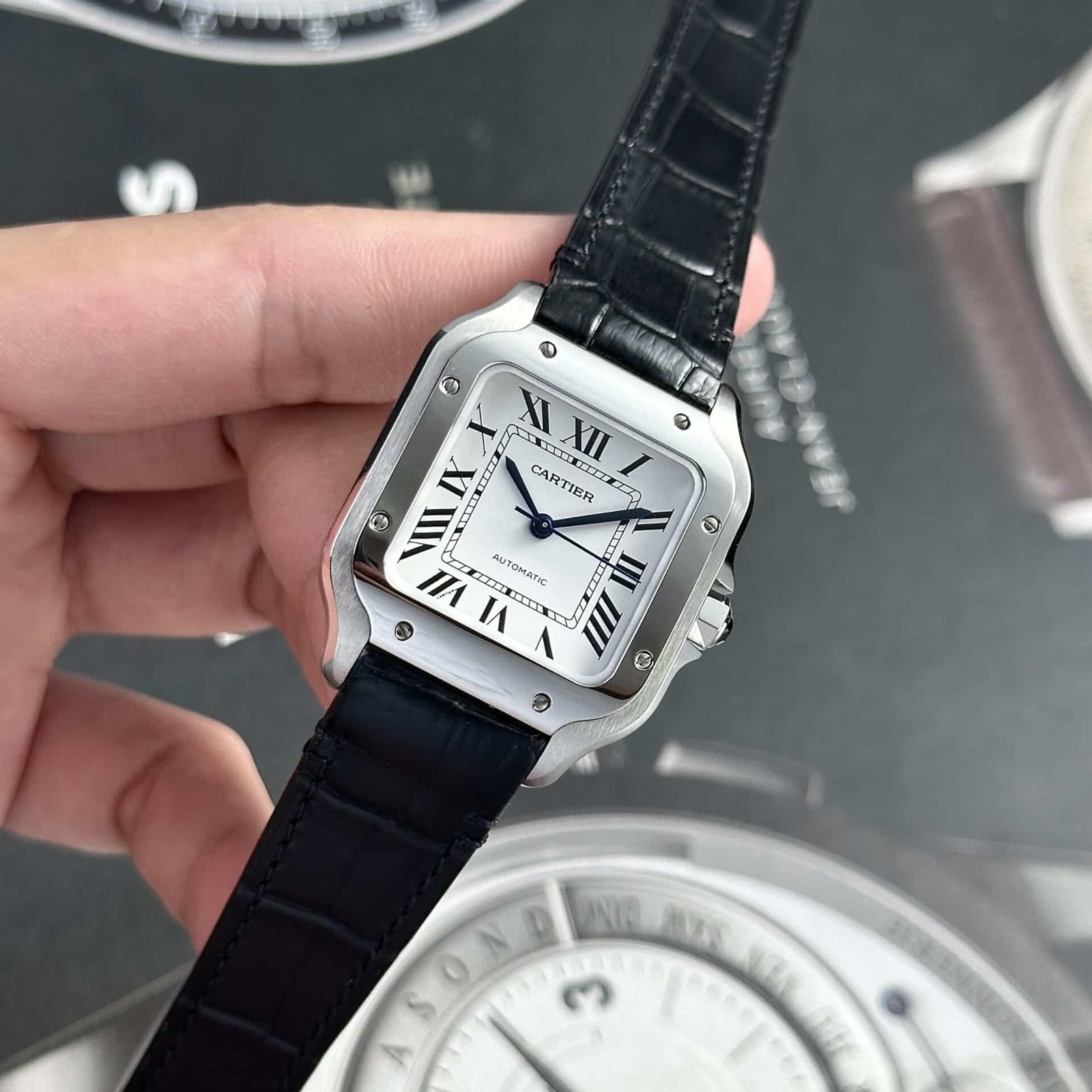 Cartier Santos WSSA0029 White Dial Medium Model Best Replica BVF 35.1mm - 图片 4
