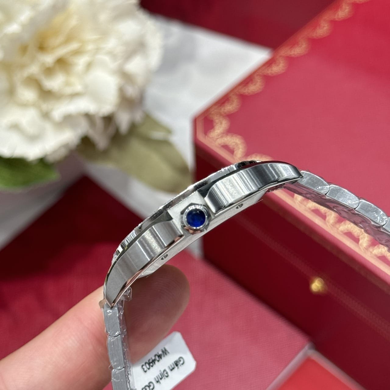Cartier Santos Large Model White Dial Custom Moissanite Bezel Best Replica BVF 39.8mm - 图片 7