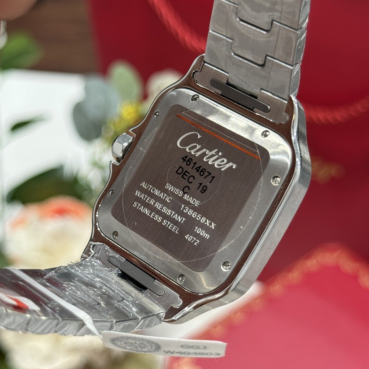Cartier Santos Large Model White Dial Custom Moissanite Bezel Best Replica BVF 39.8mm - 图片 8