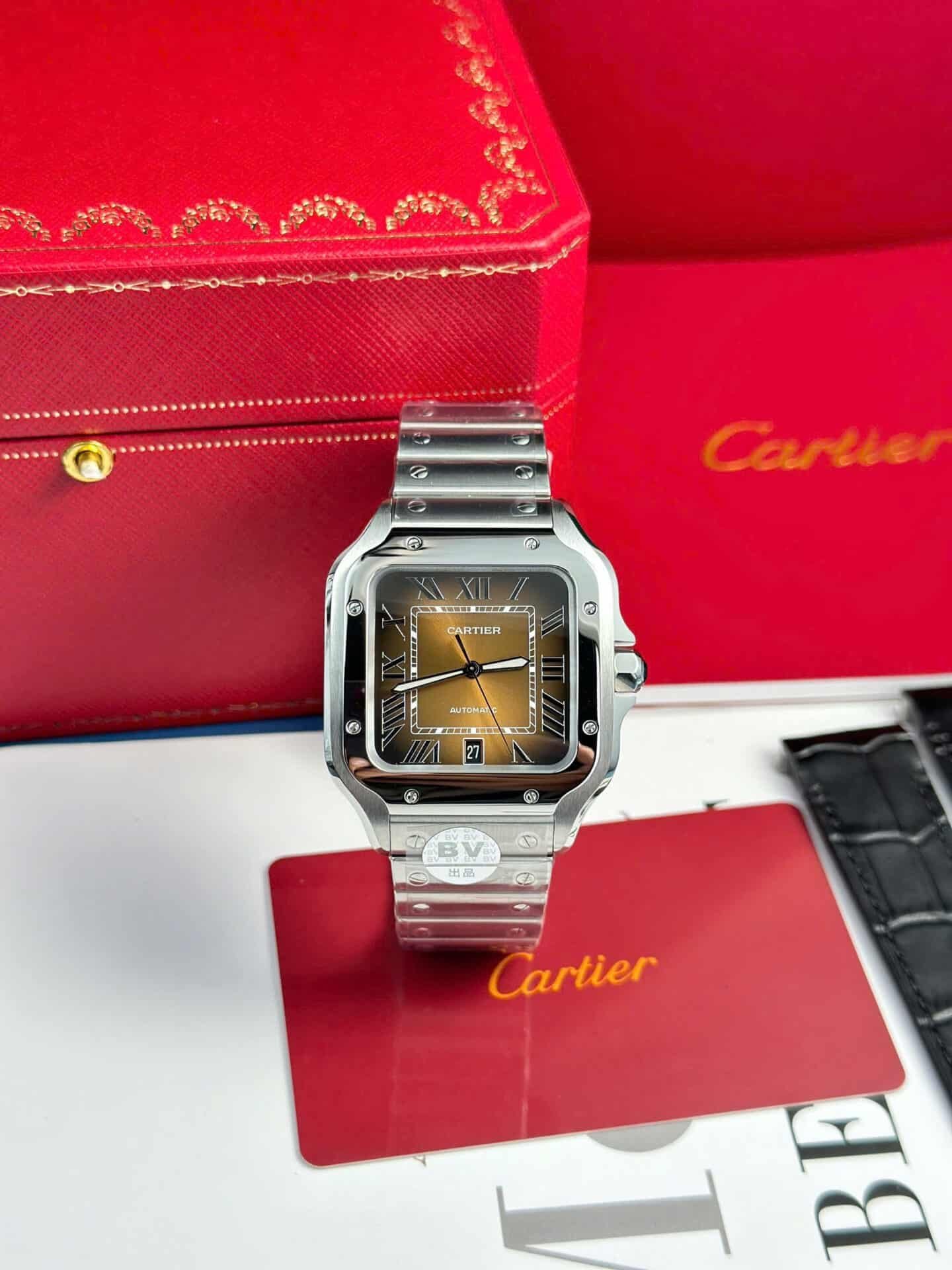 Cartier Santos WSSA0064 Brown Dial Large Model Best Replica BVF 39.8mm - 图片 2