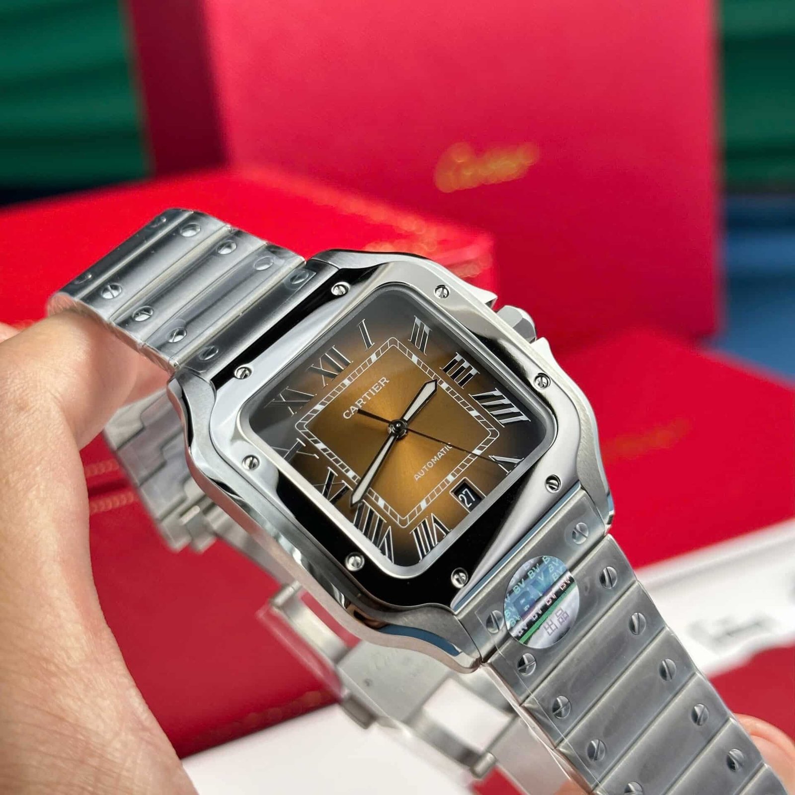 Cartier Santos WSSA0064 Brown Dial Large Model Best Replica BVF 39.8mm - 图片 3