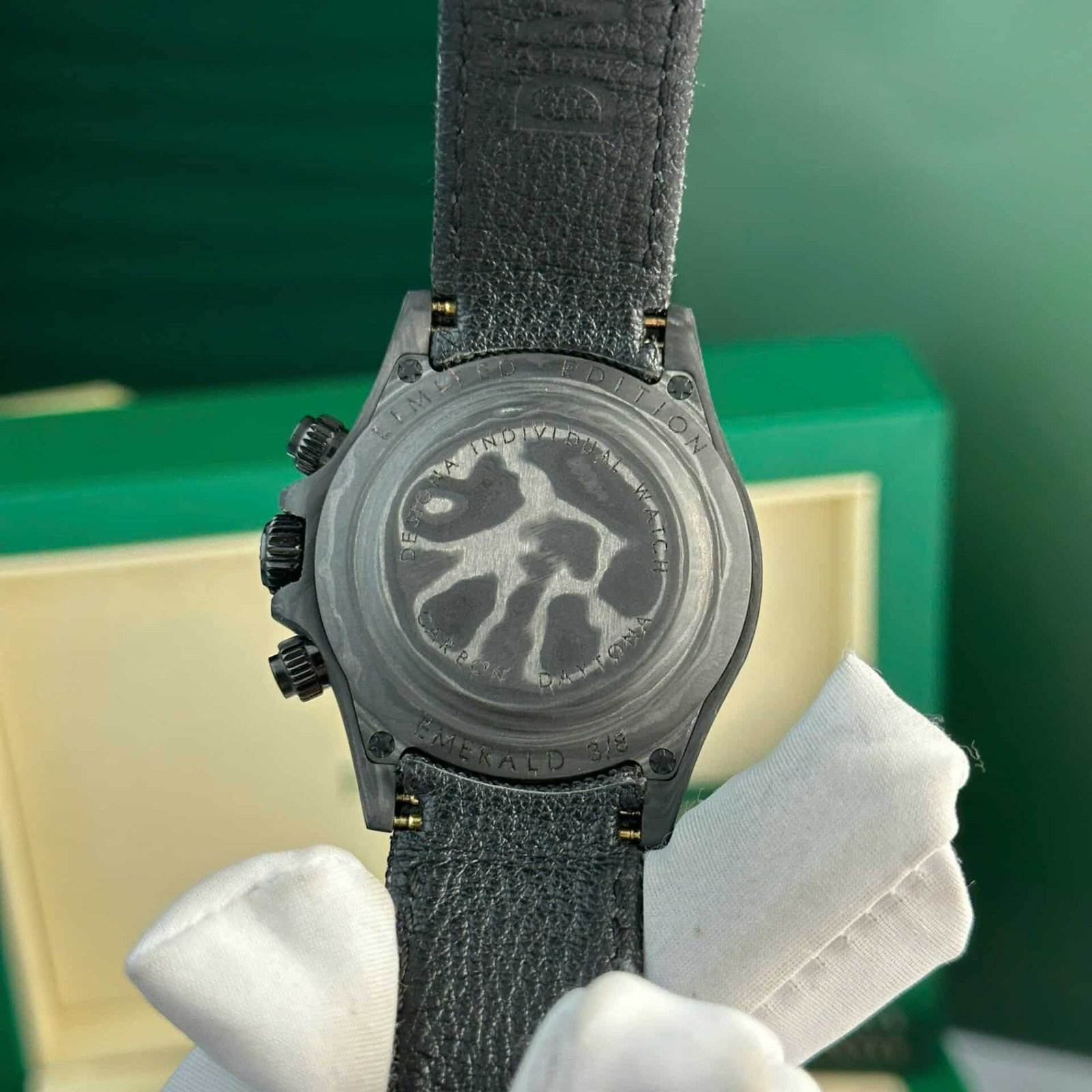 Rolex Daytona DiW Carbon Black Dial Red Stitching Strap Best Edition Noob Factory 40mm - 图片 7
