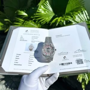 Audemars Piguet Royal Oak Red Arabic Numerals Iced Out Moissanite Super Clone 41mm