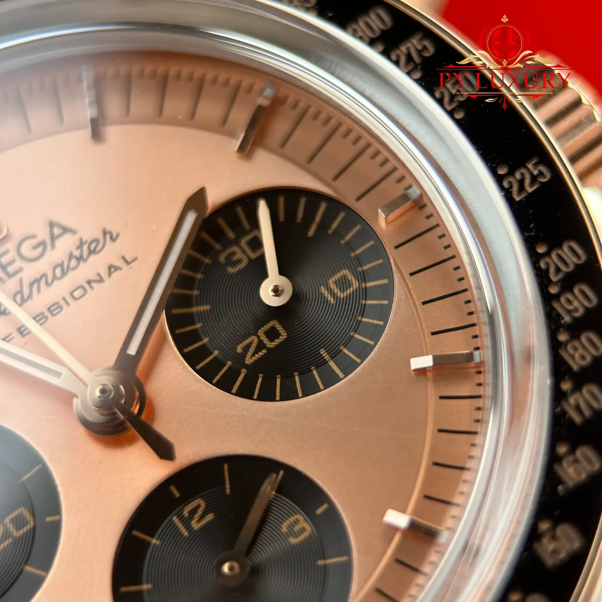 Omega Speedmaster Moonwatch Chronograph Two Tone Rose Gold Pink Dial Swiss Replica 42mm - 图片 7