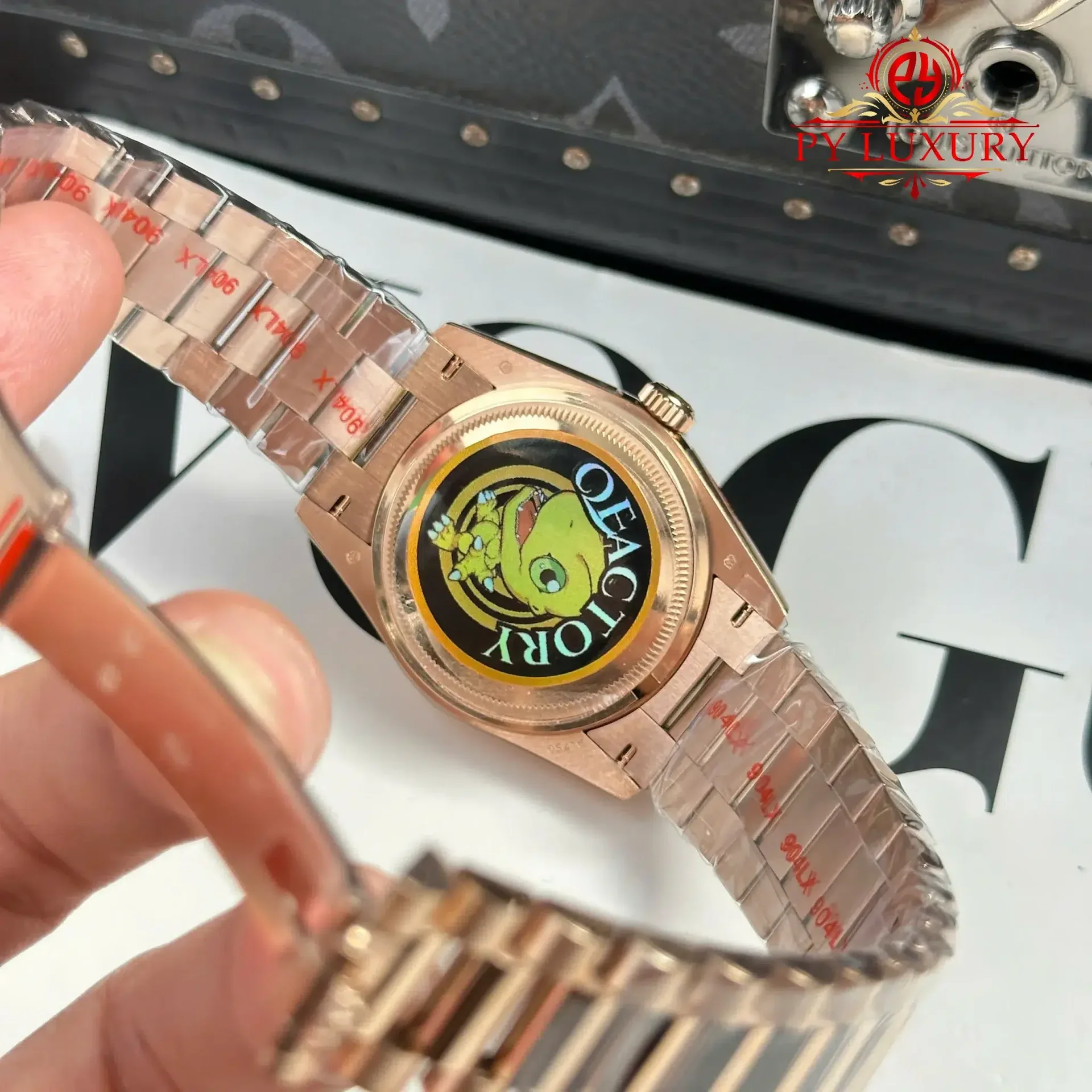 Rolex Day-Date 128235-0037 Brown Ombré Diamond-set Dial Rose Gold 158g Best Quality Replica QF 36mm - 图片 9