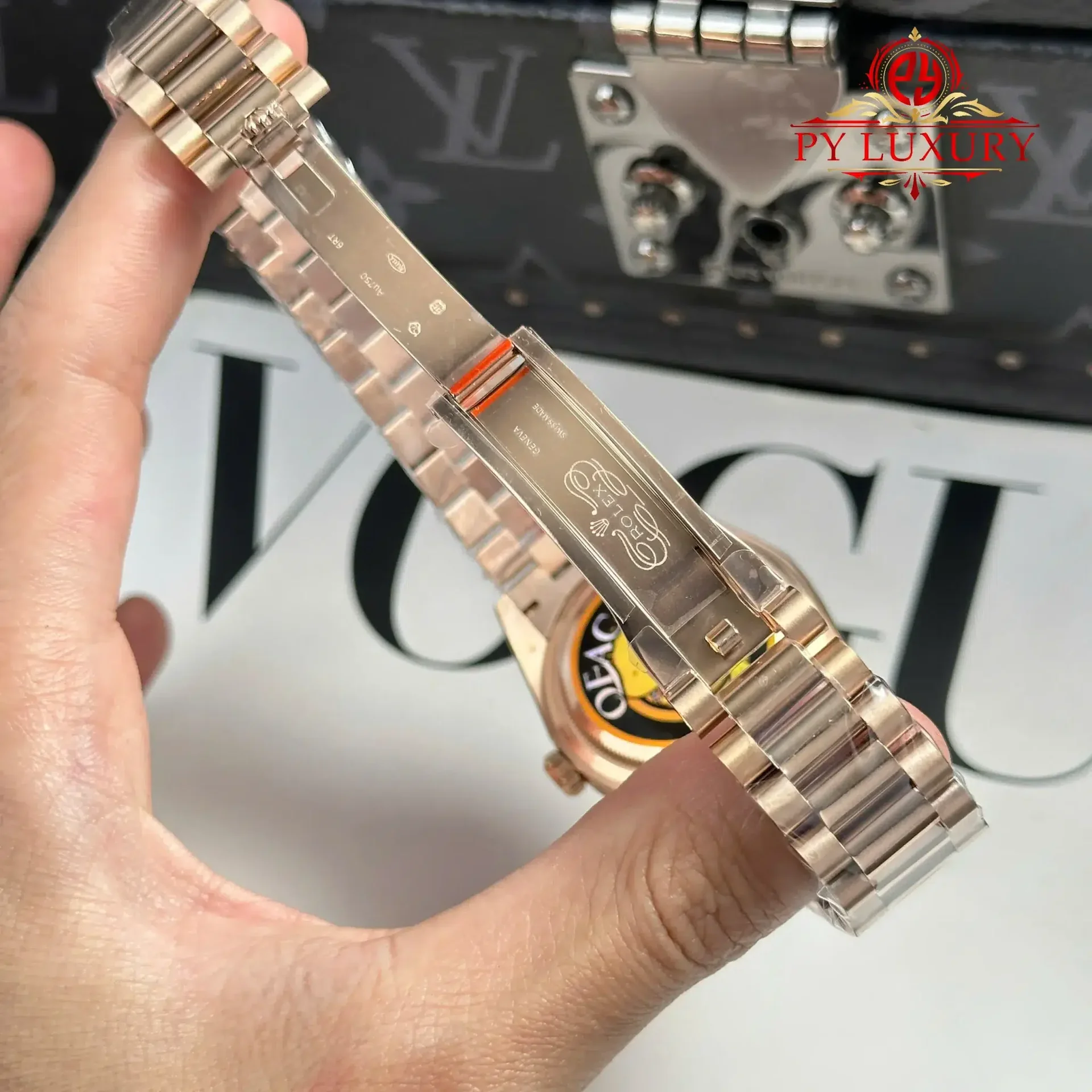 Rolex Day-Date 128235-0037 Brown Ombré Diamond-set Dial Rose Gold 158g Best Quality Replica QF 36mm - 图片 10