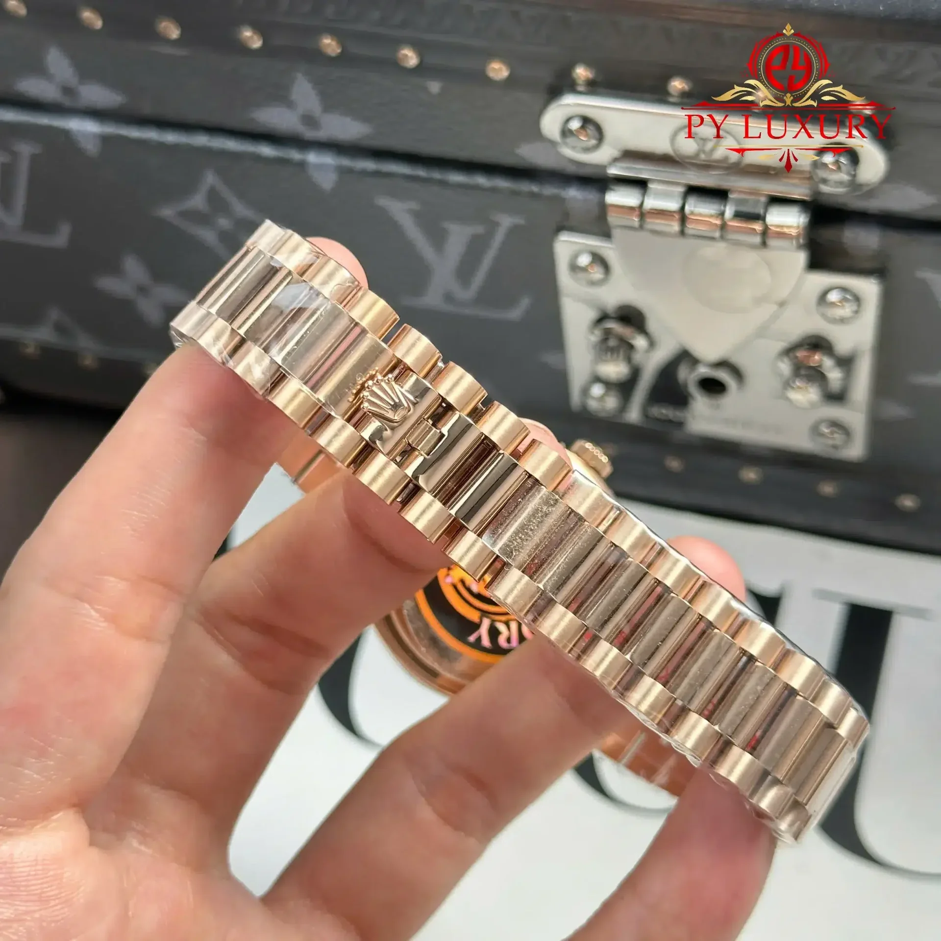 Rolex Day-Date 128235-0037 Brown Ombré Diamond-set Dial Rose Gold 158g Best Quality Replica QF 36mm - 图片 11